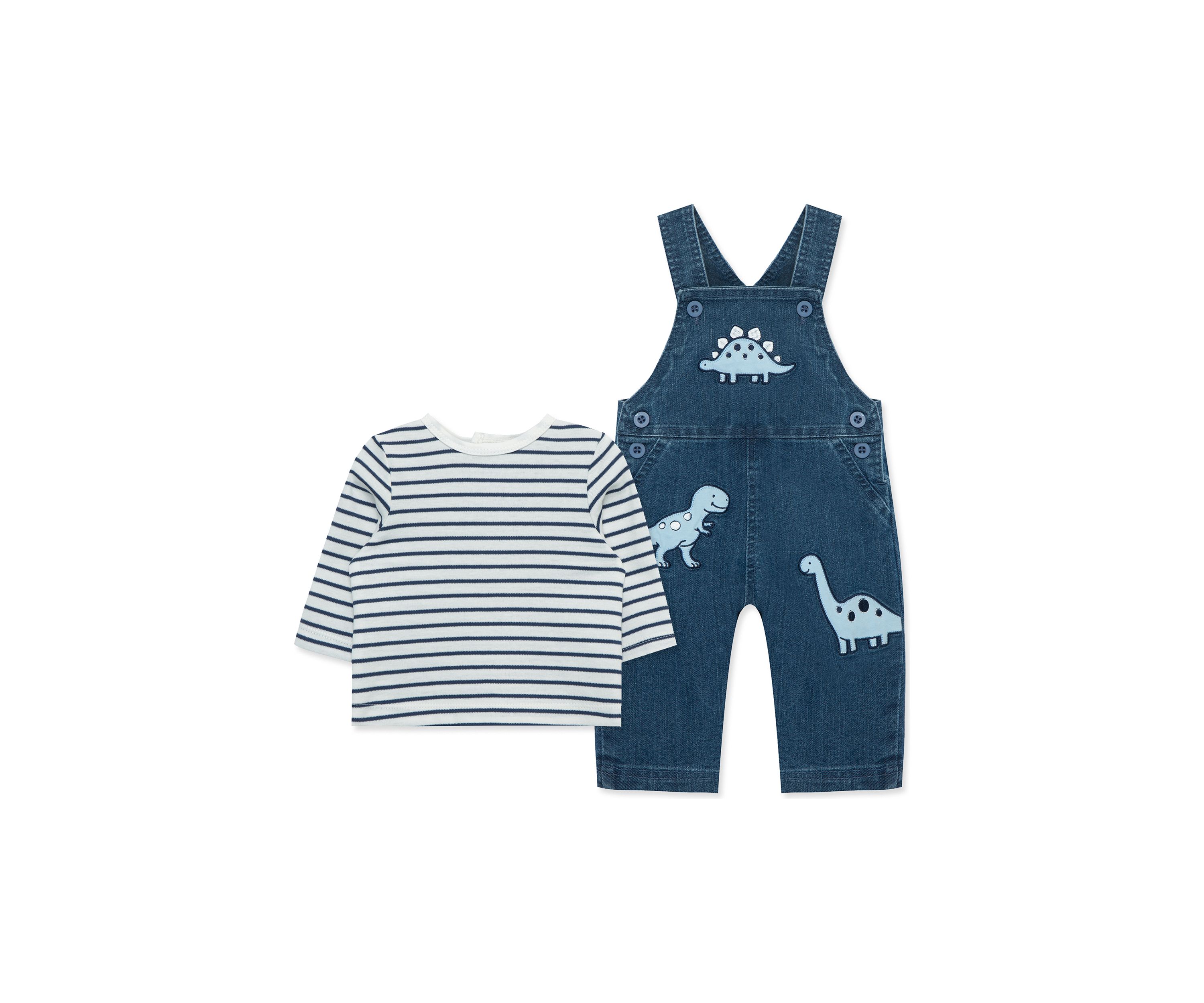 Baby Boys Dinosaur Pritned Overalls Set