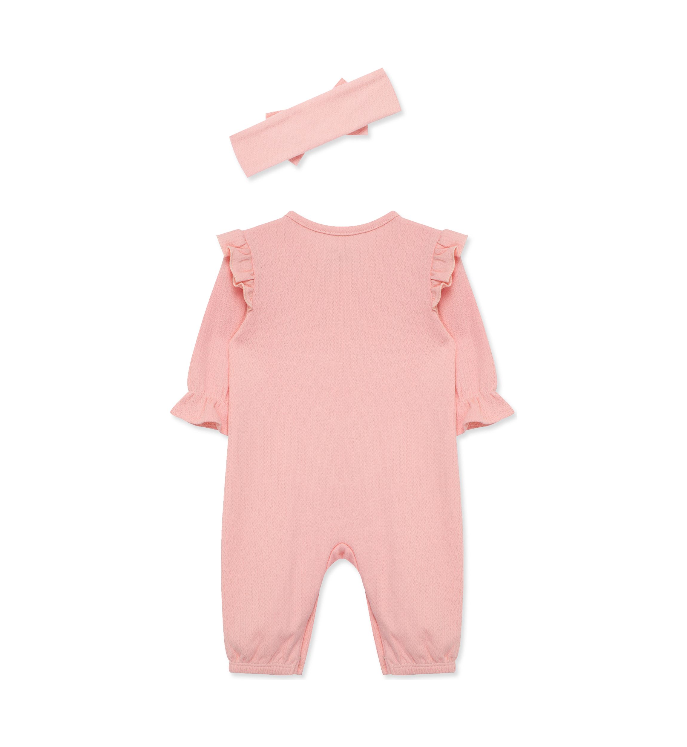 Baby Girls Pink Jumpsuit with Headband