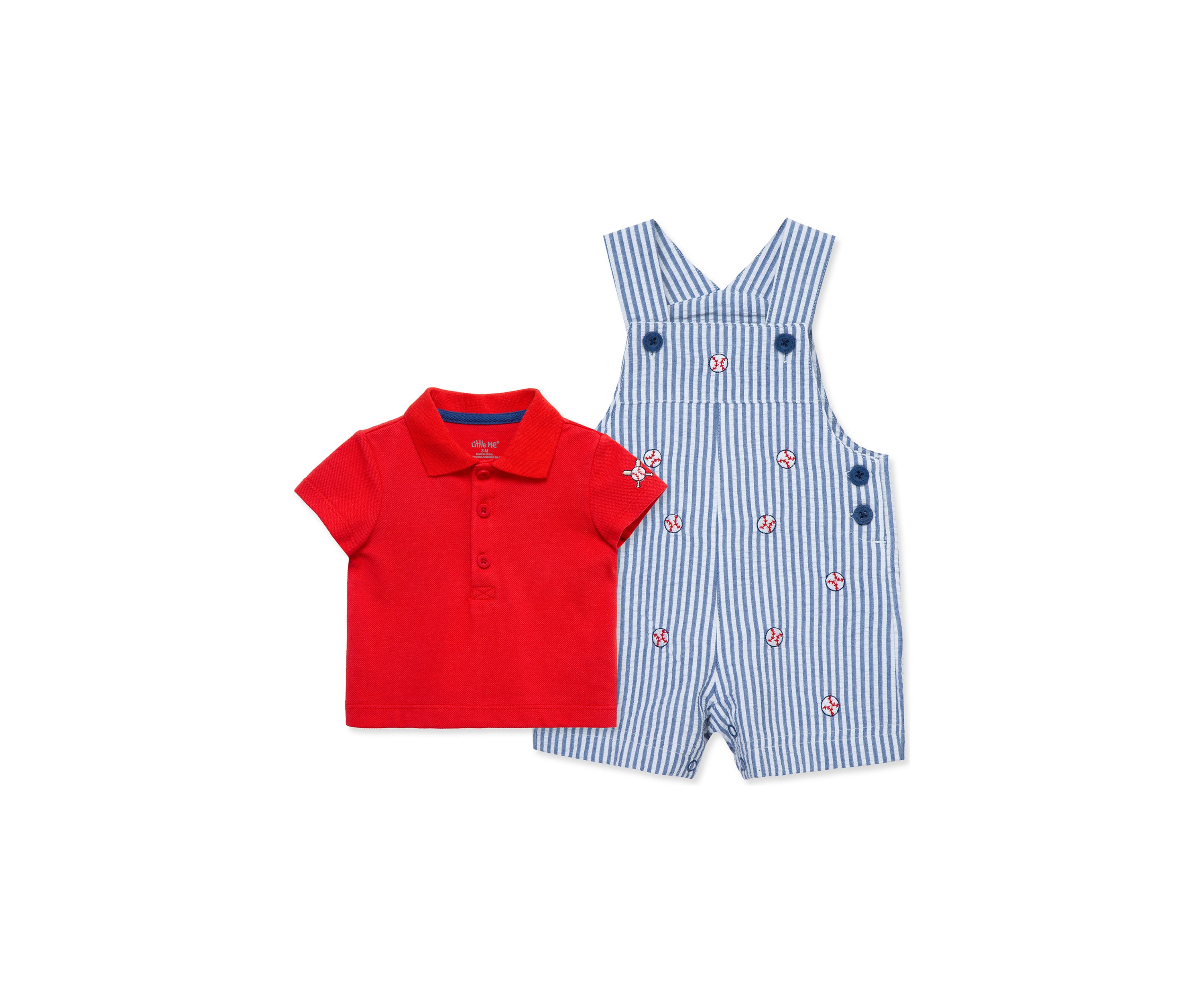 Baby Boys Baseball Shortall Set