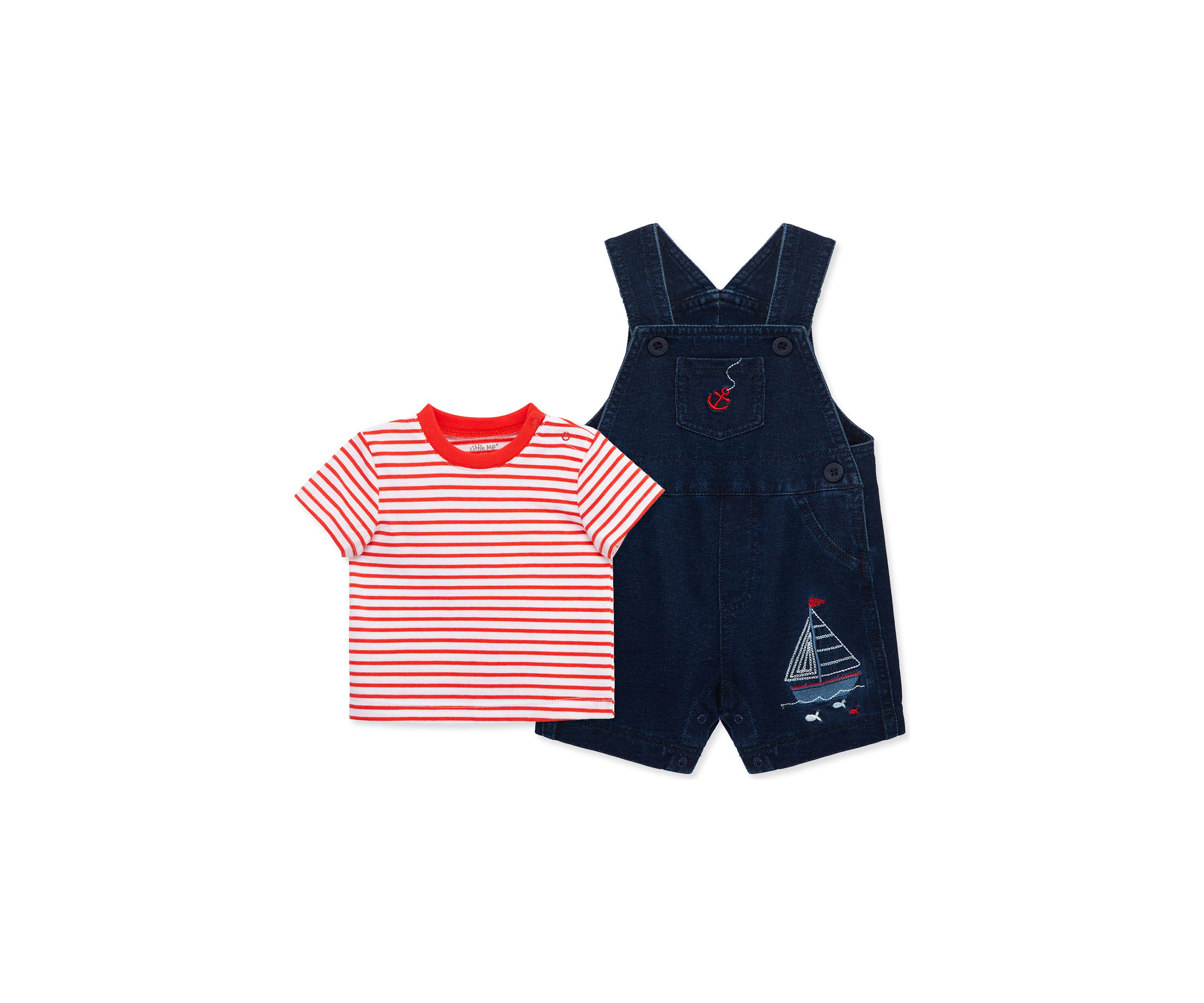 Baby Boys Sailboat Shortall Set