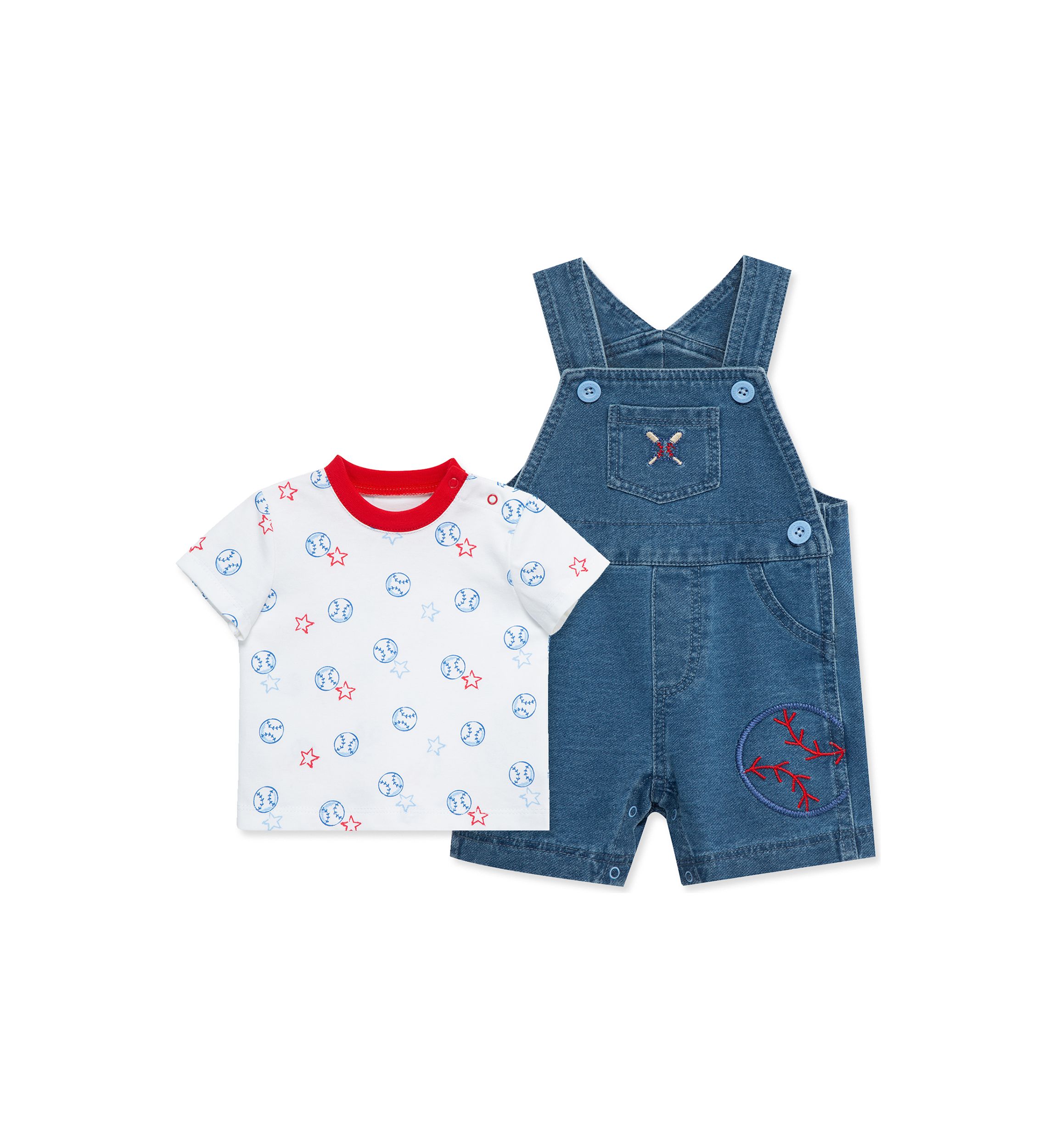 Baby Boys Baseball Shortall Set