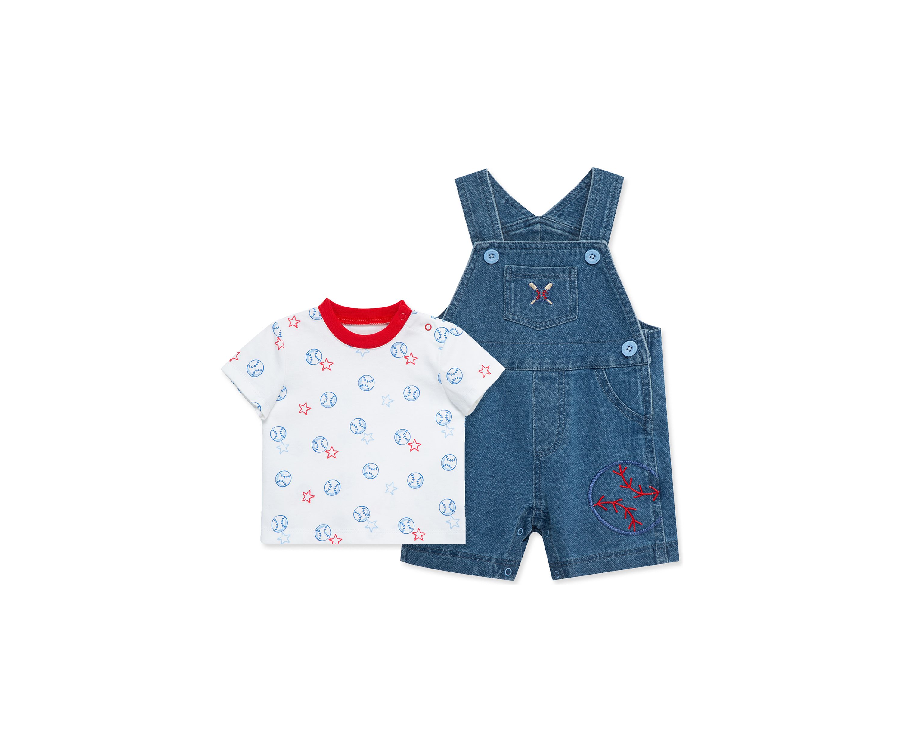 Baby Boys Baseball Shortall Set