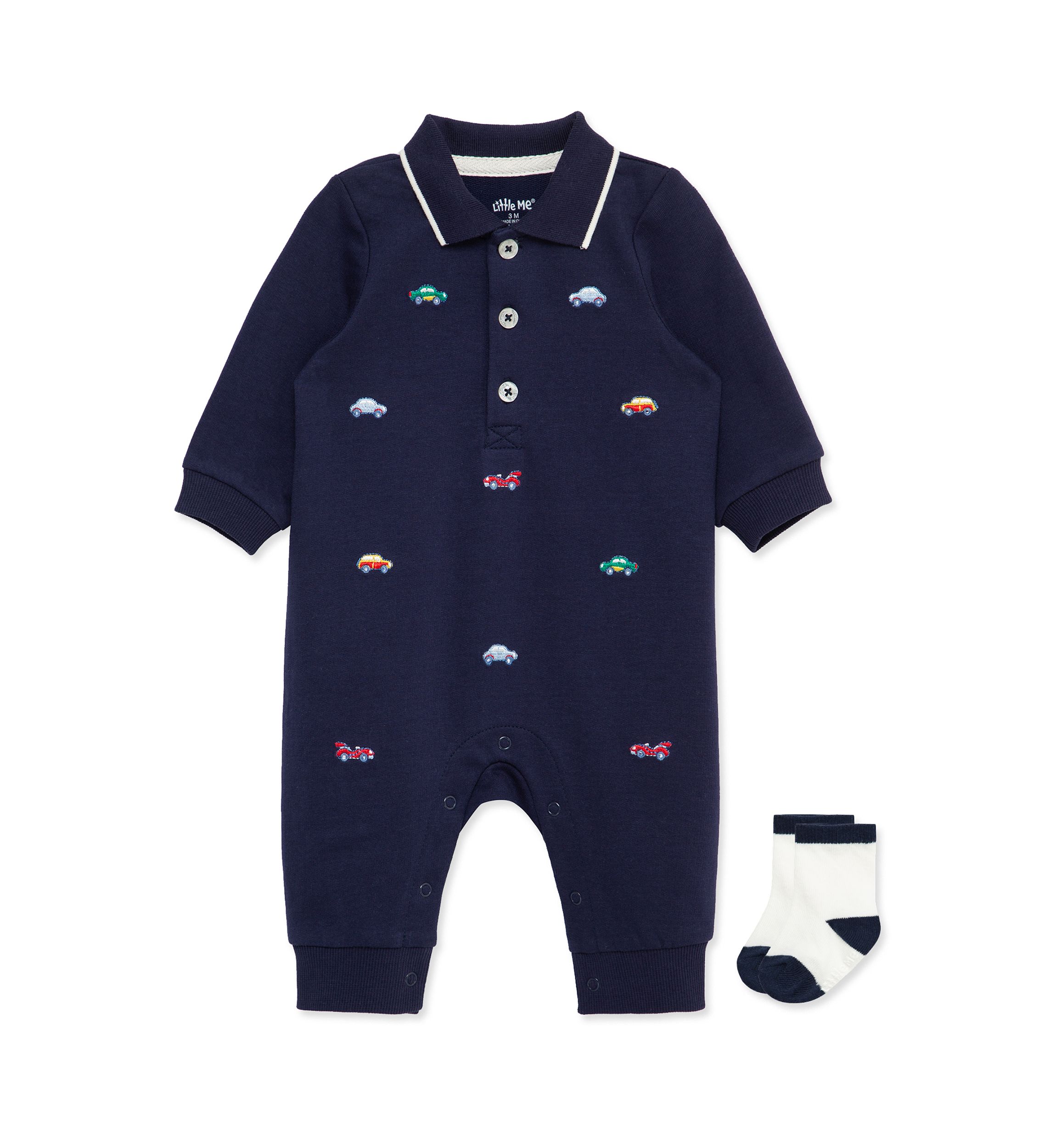 Baby Boys Cars Coverall with Socks