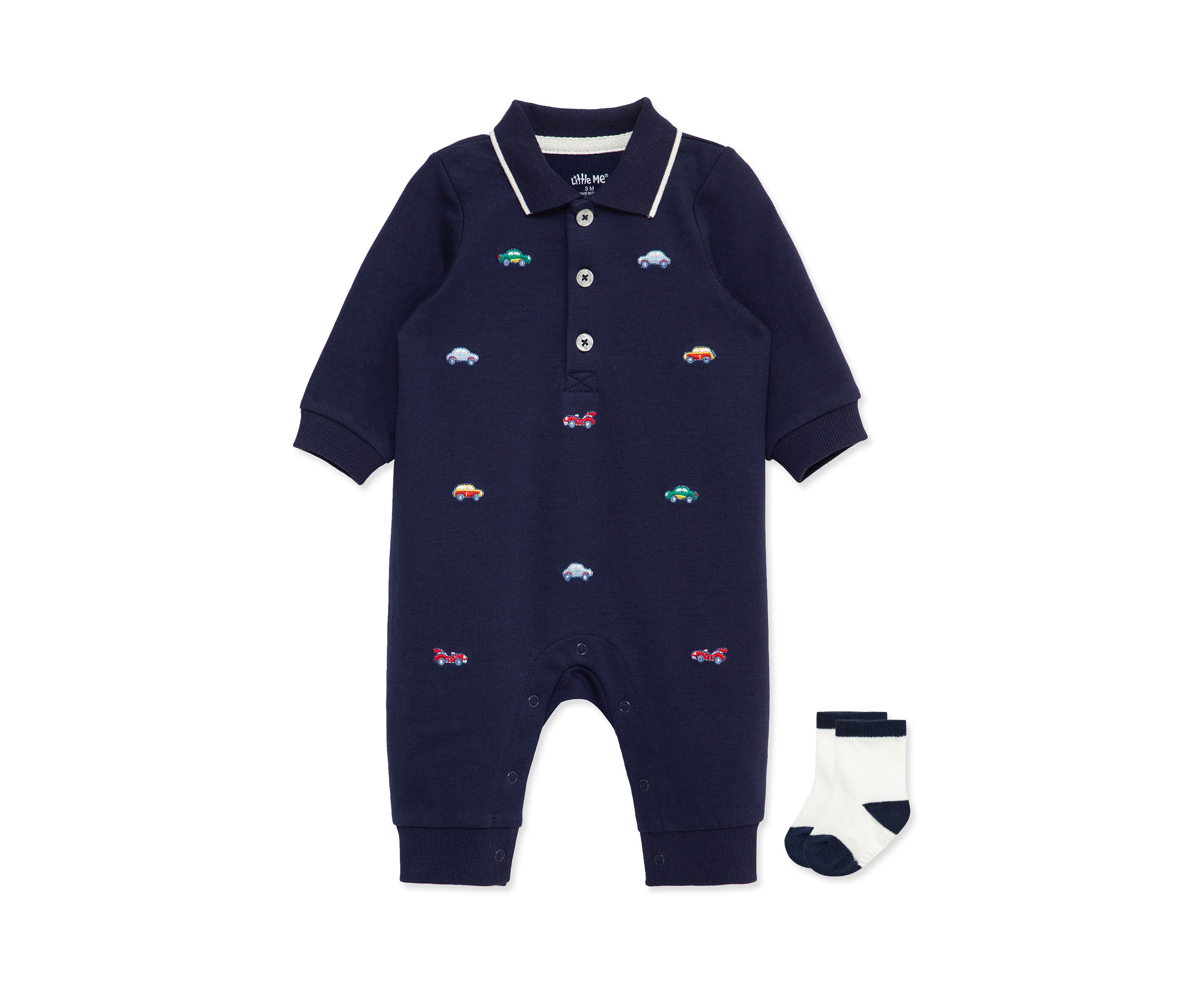 Baby Boys Cars Coverall with Socks