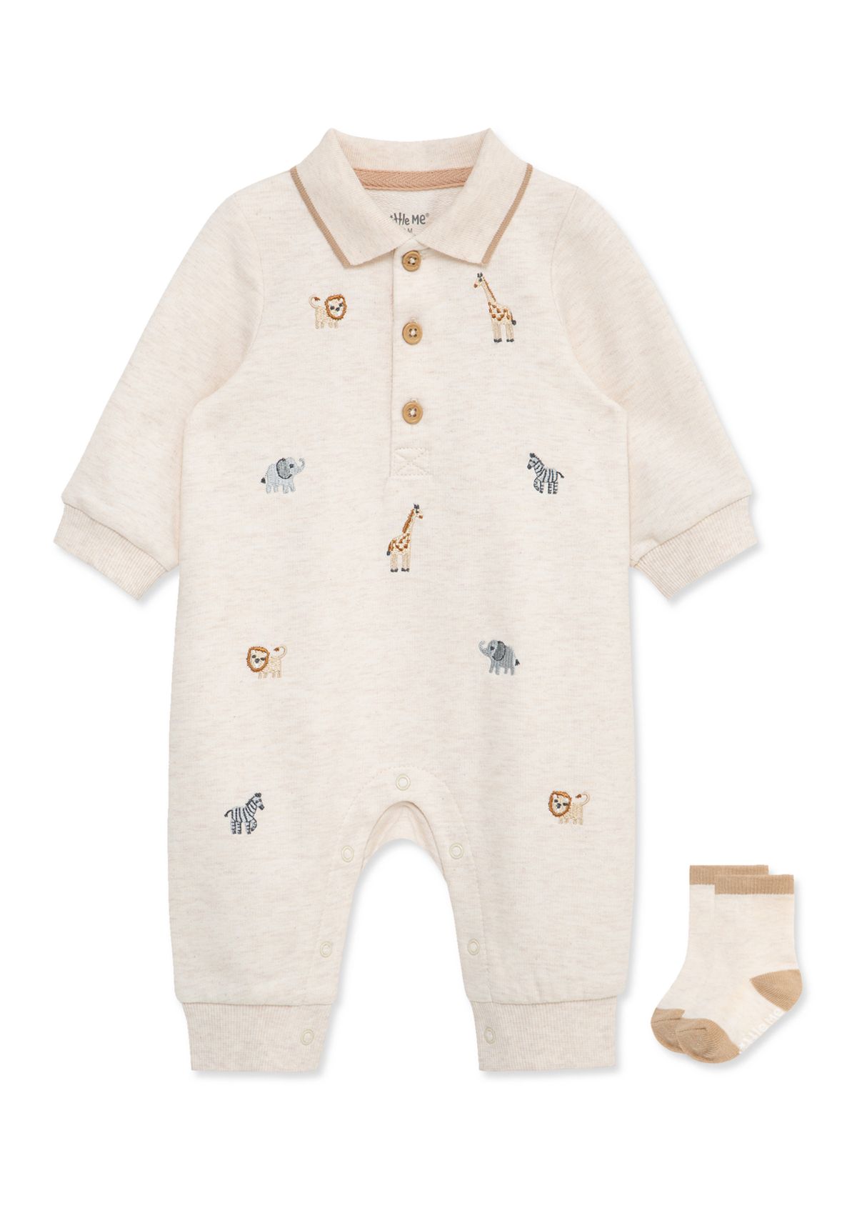Baby Boys Safari Coverall with Socks