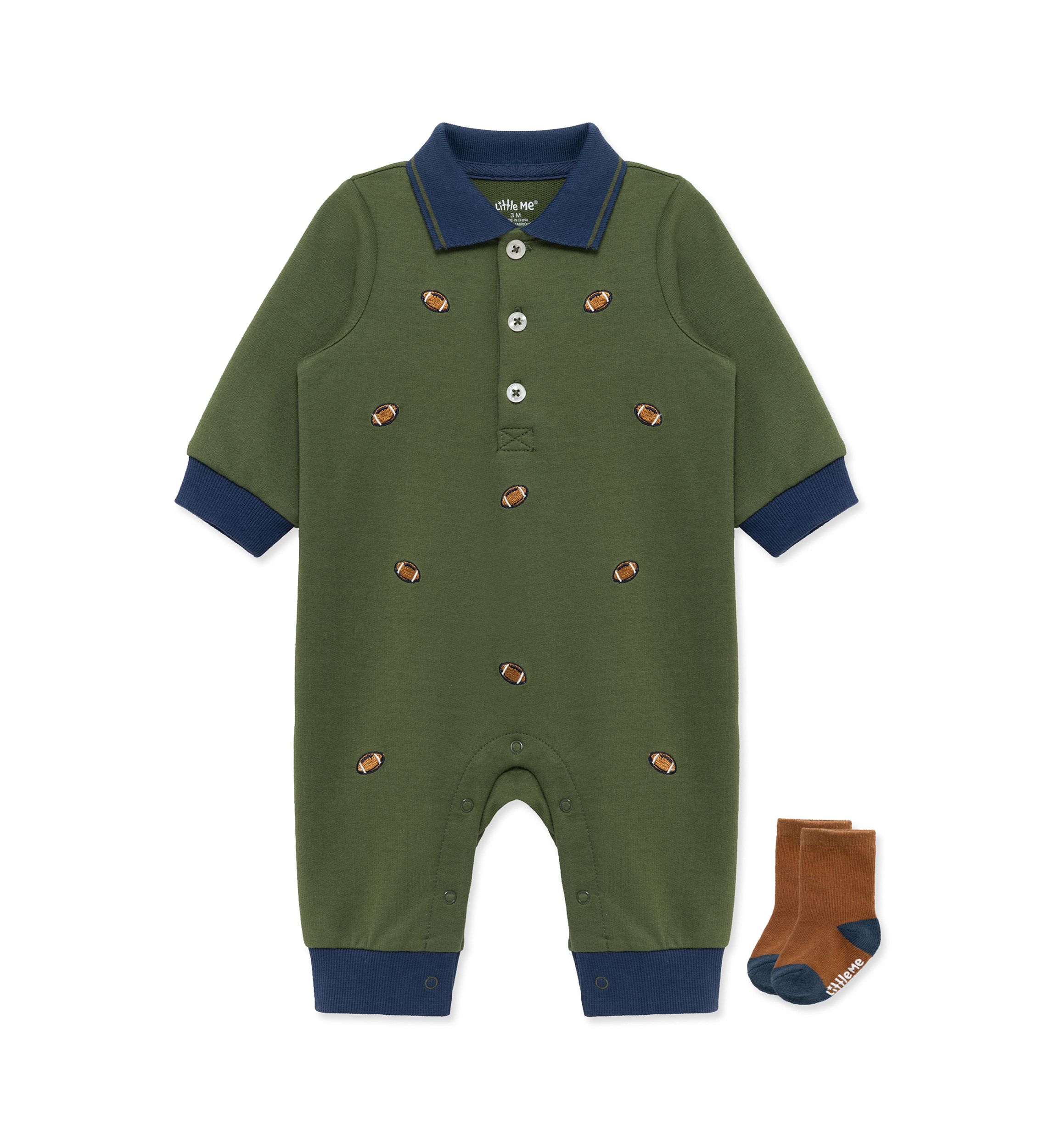 Baby Boys Football Coverall with Socks