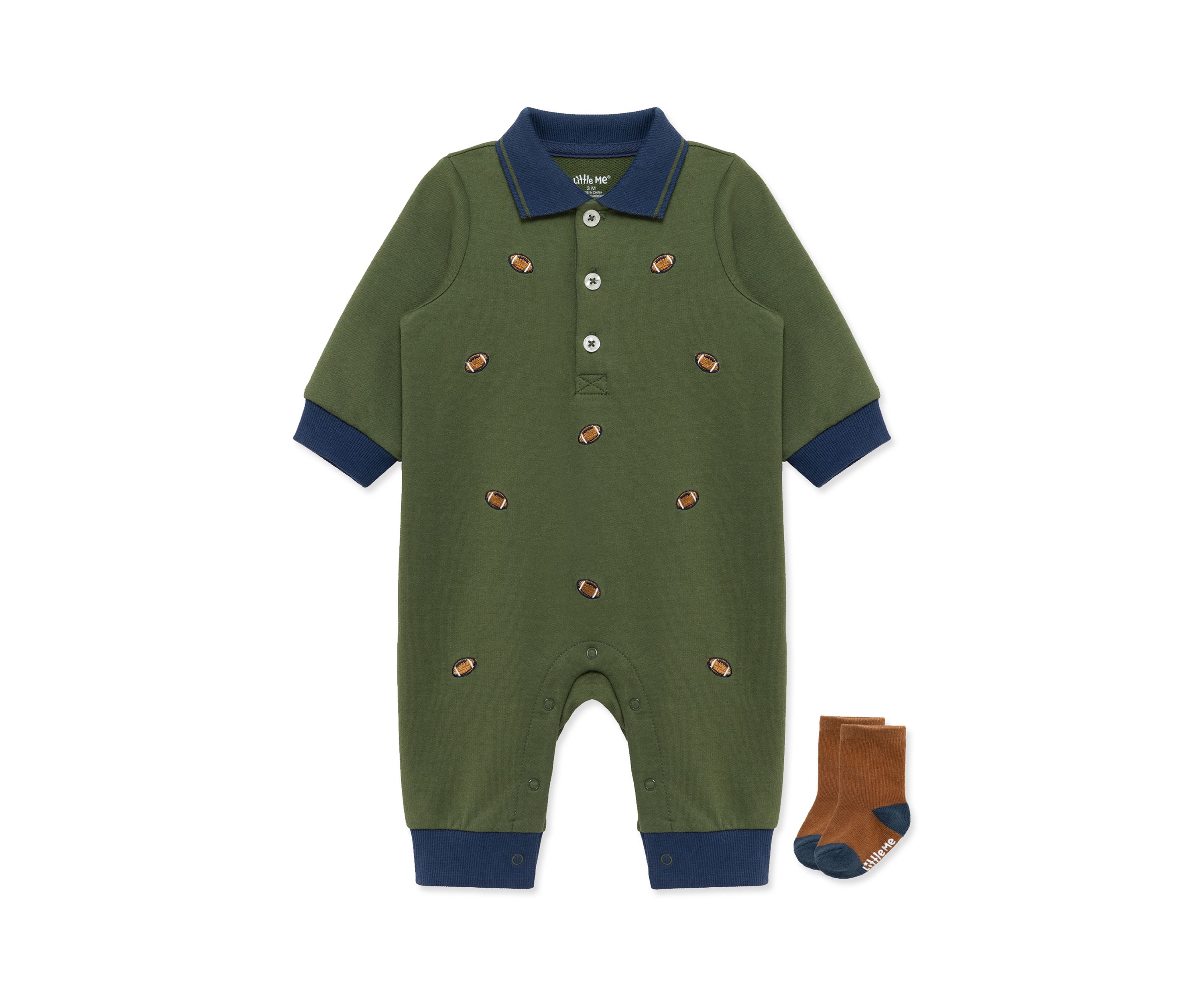 Baby Boys Football Coverall with Socks