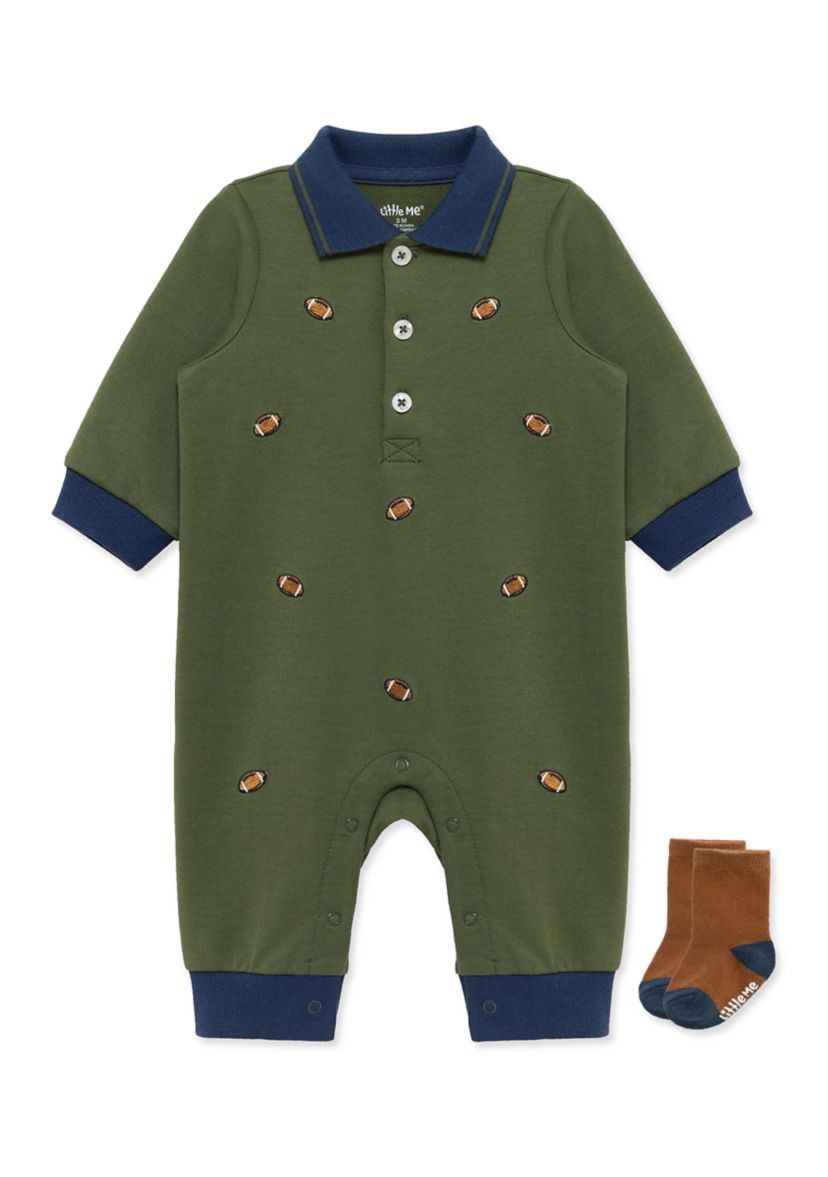 Baby Boys Football Coverall with Socks