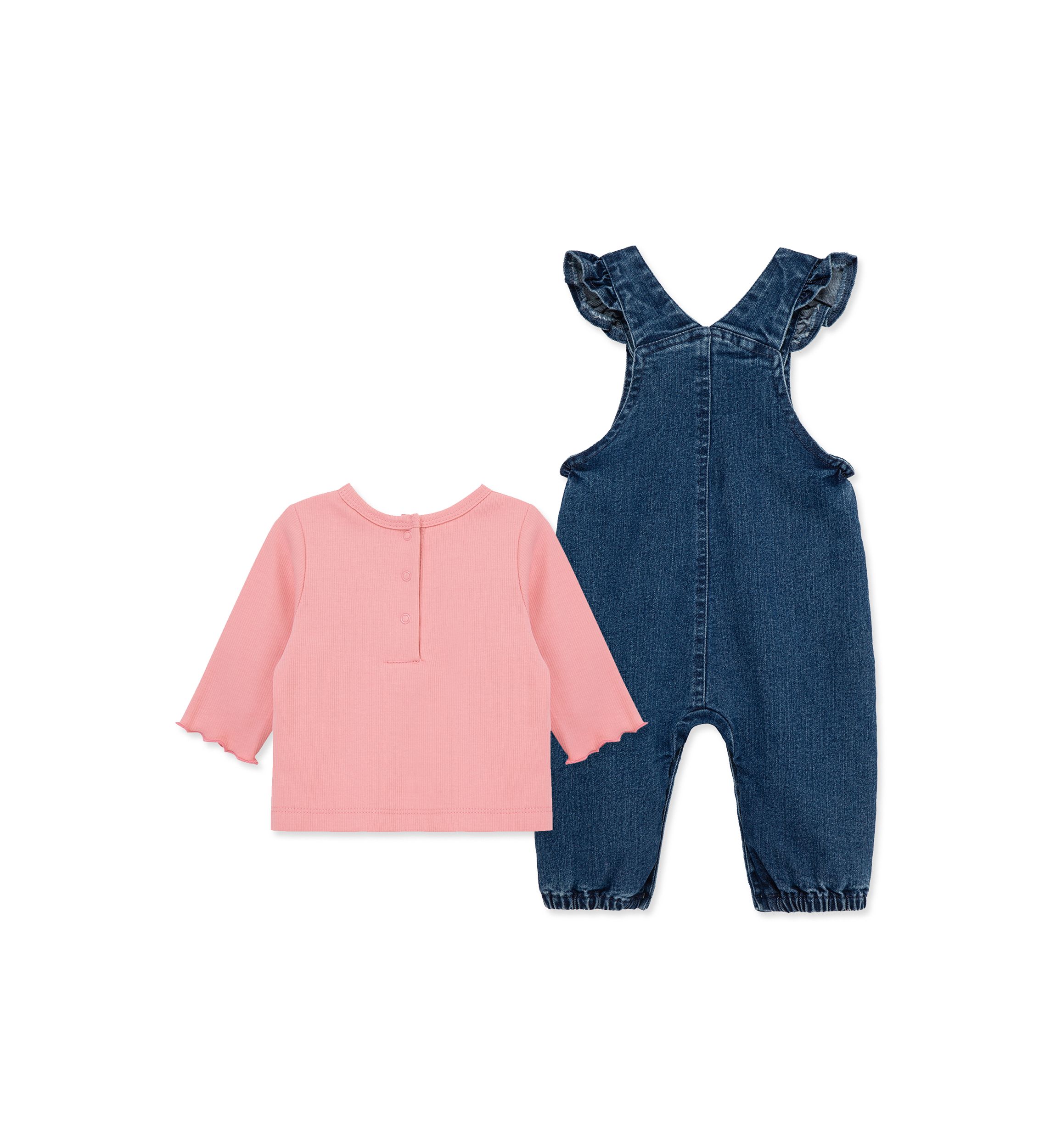 Baby Girls Flowers Overall Set