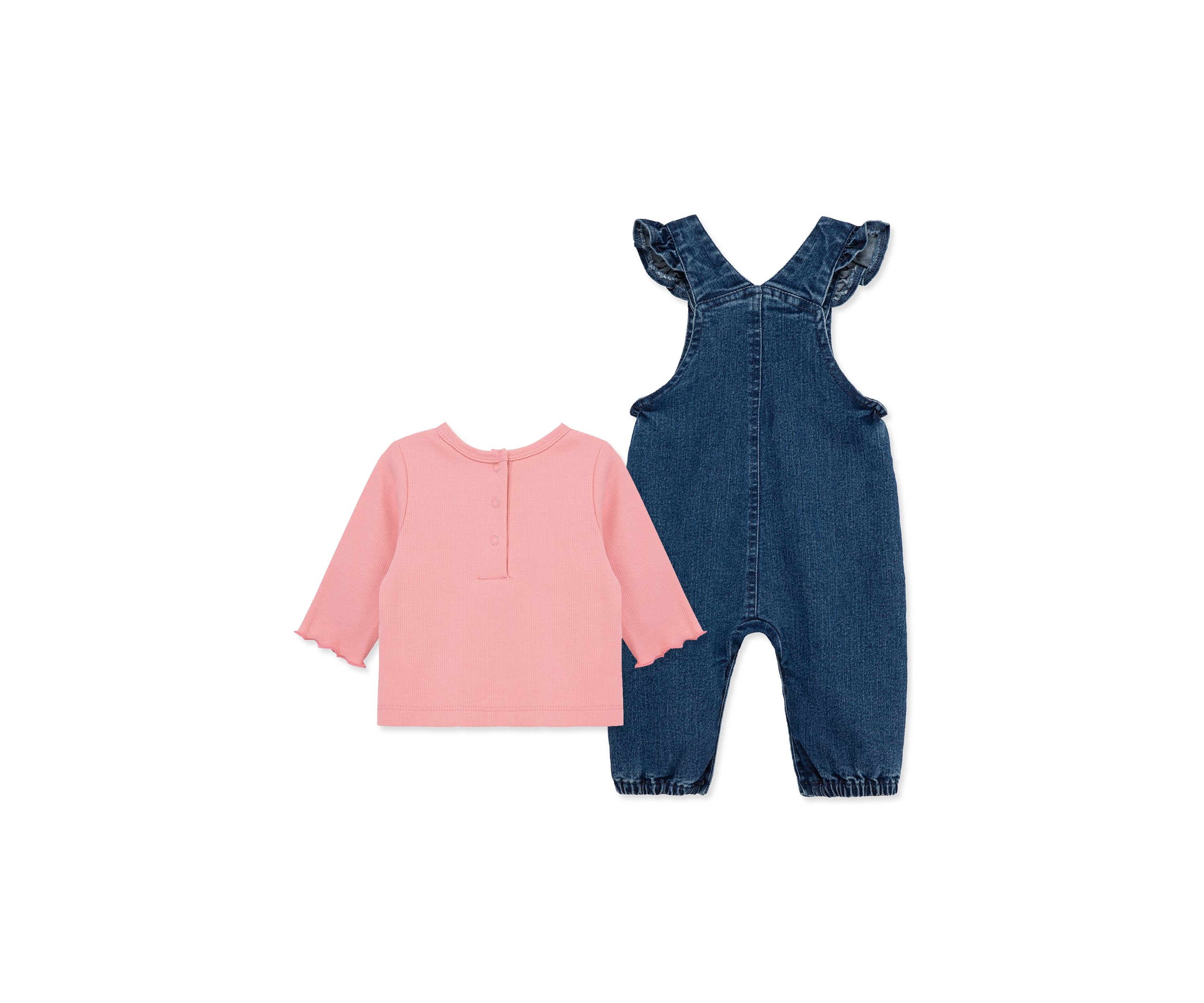 Baby Girls Flowers Overall Set