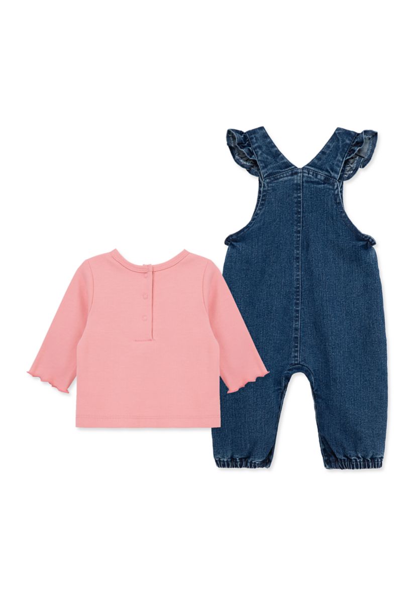 Baby Girls Flowers Overall Set