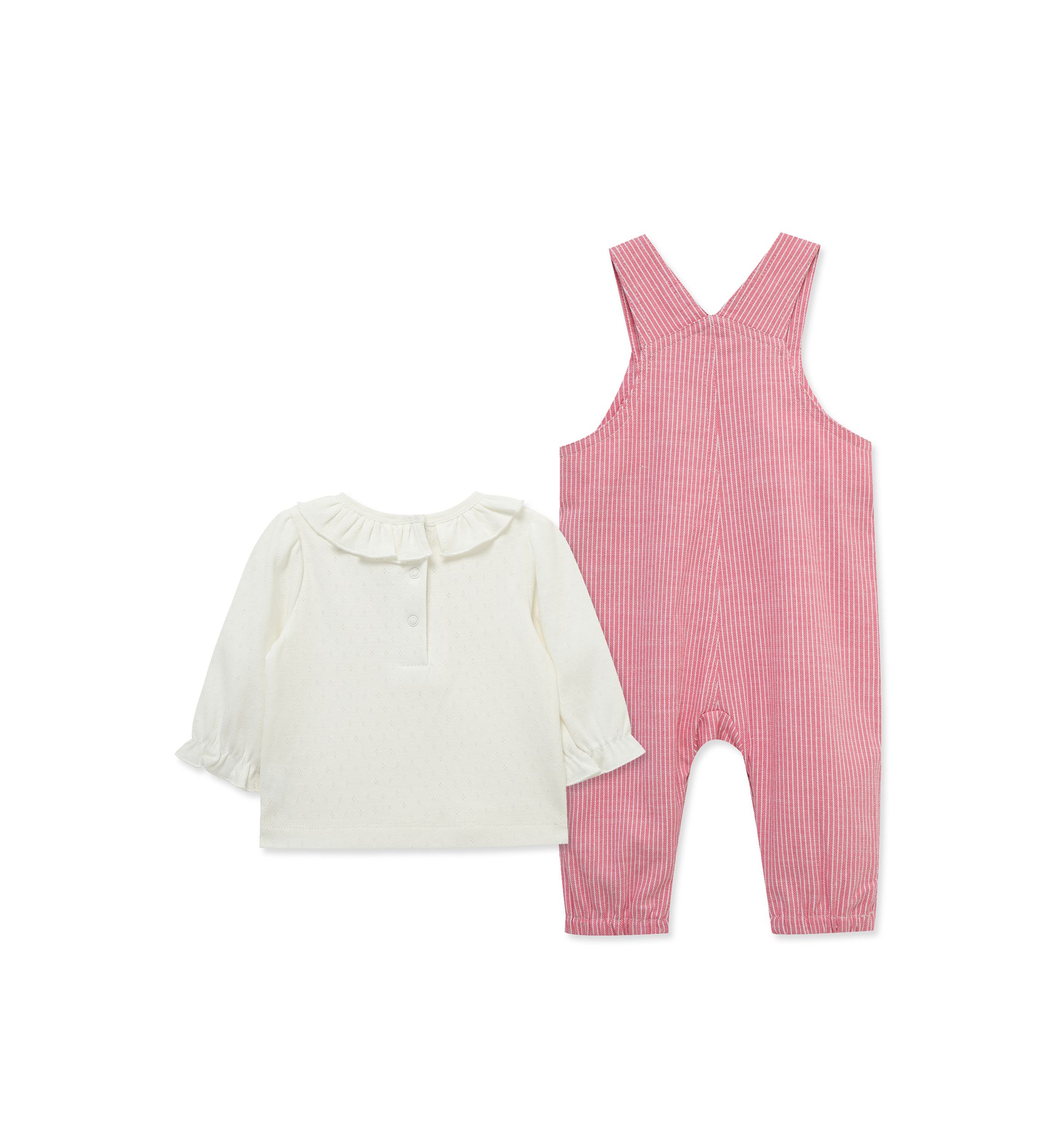 Baby Girls Heart Overall Set