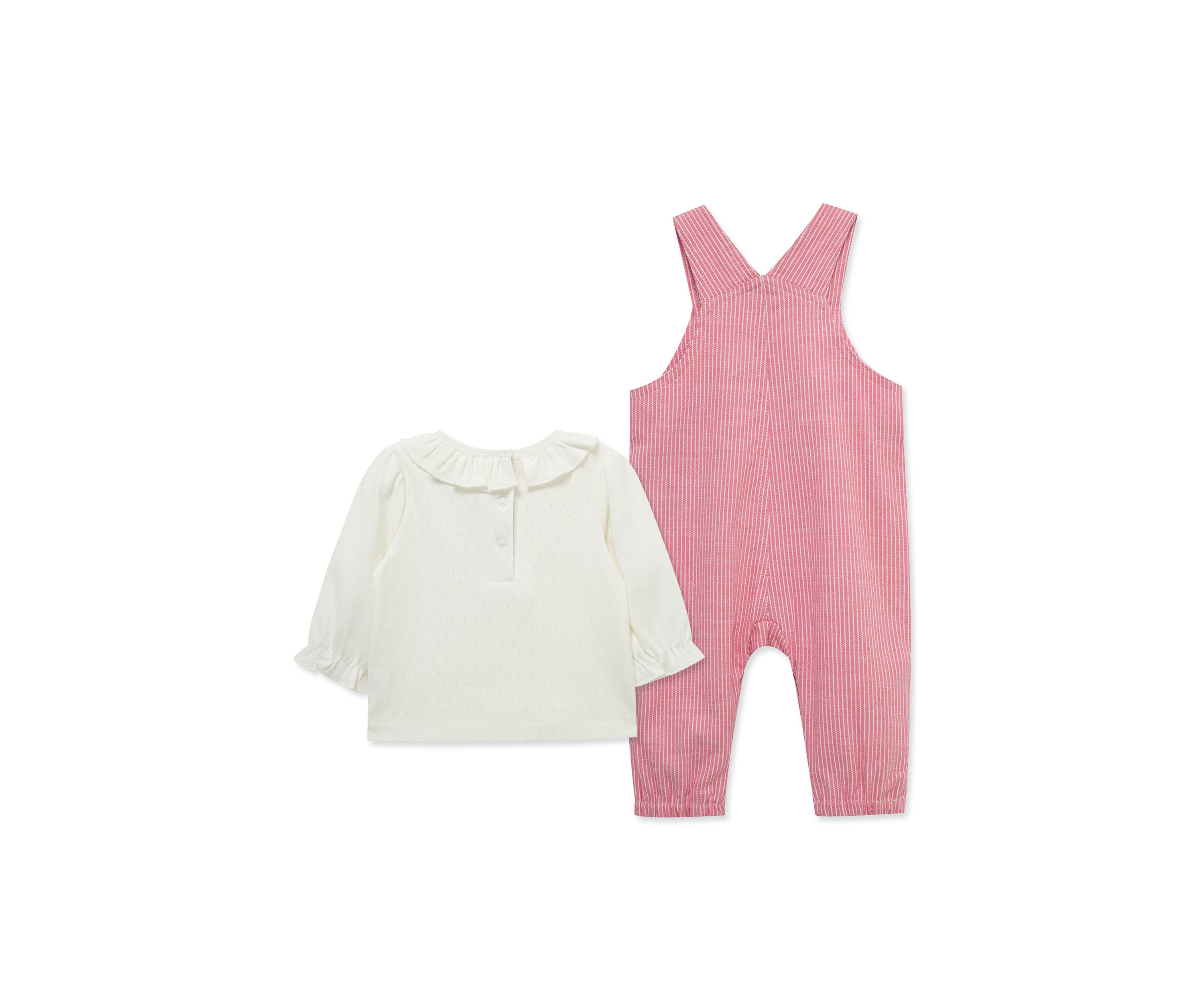 Baby Girls Heart Overall Set