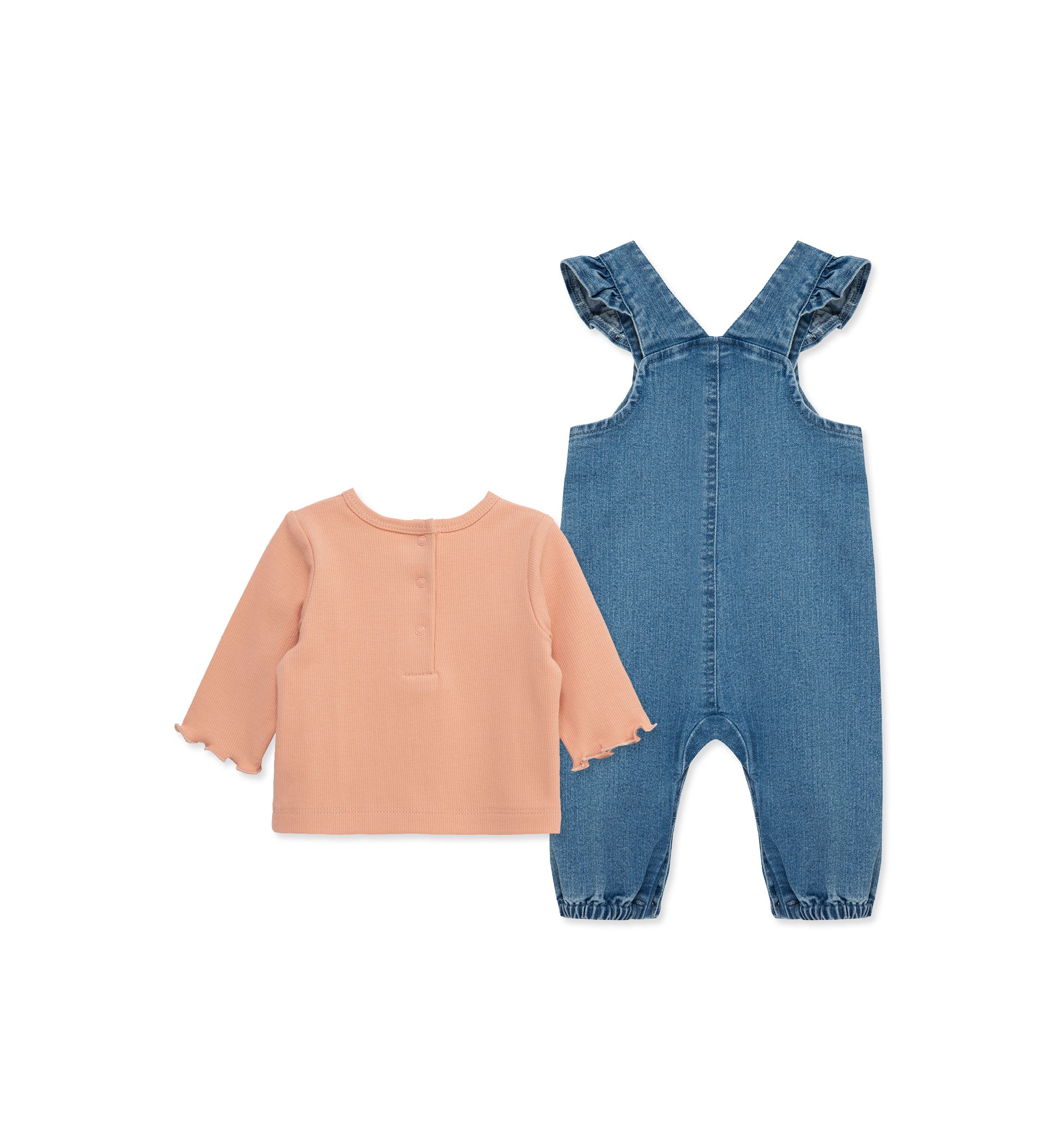 Baby Girls Leaves Overall Set