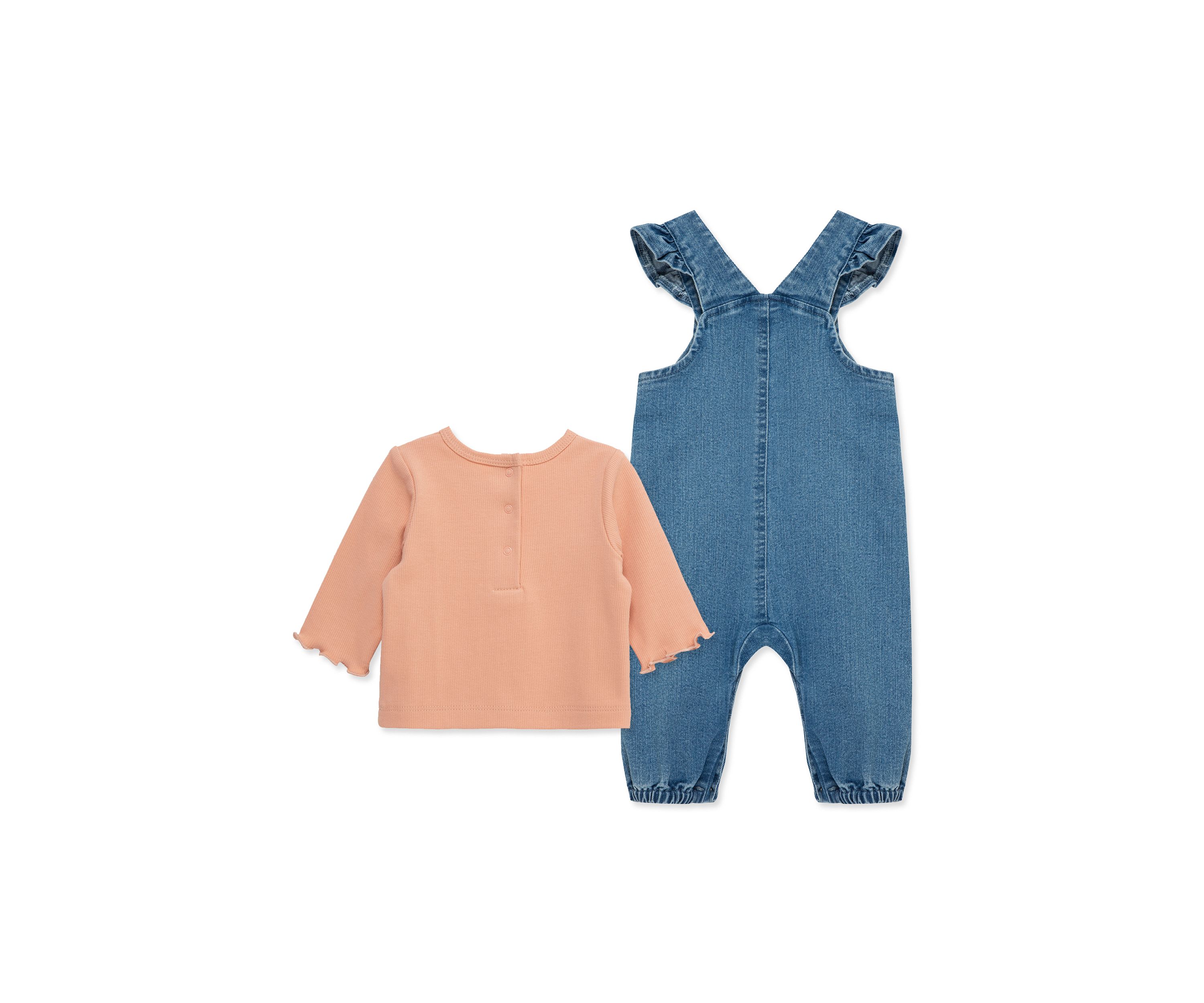 Baby Girls Leaves Overall Set