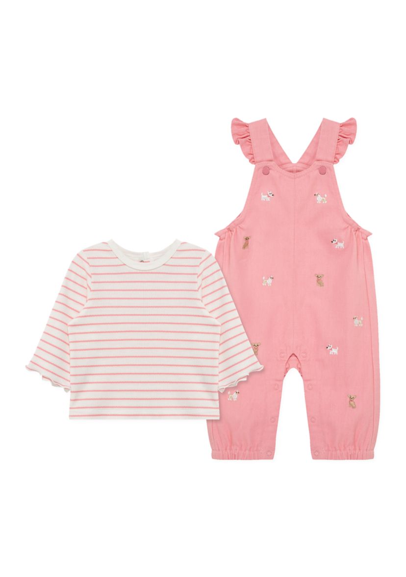 Baby Girls Puppies Overall Set