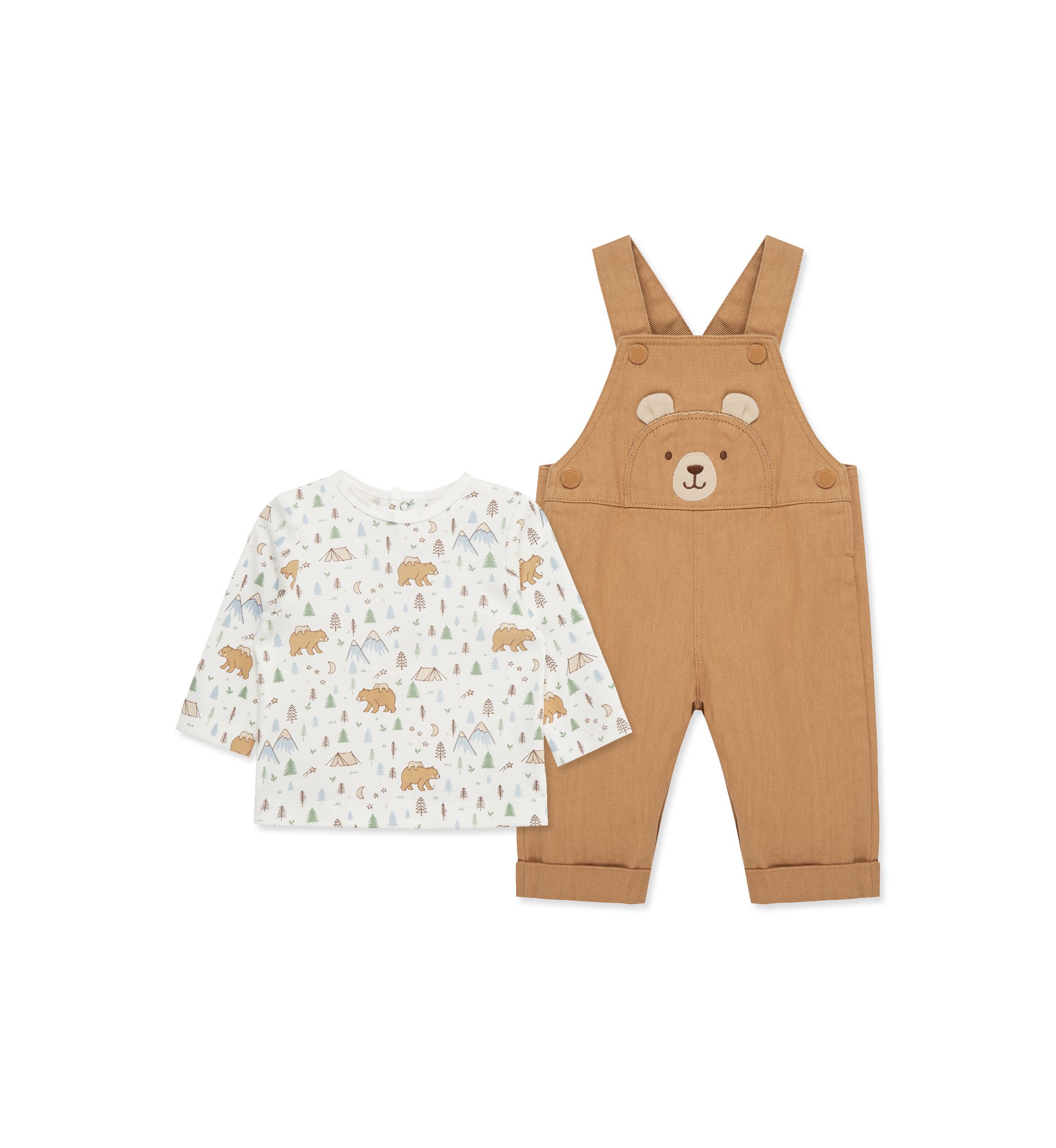 Baby Boys Bear Overall Set