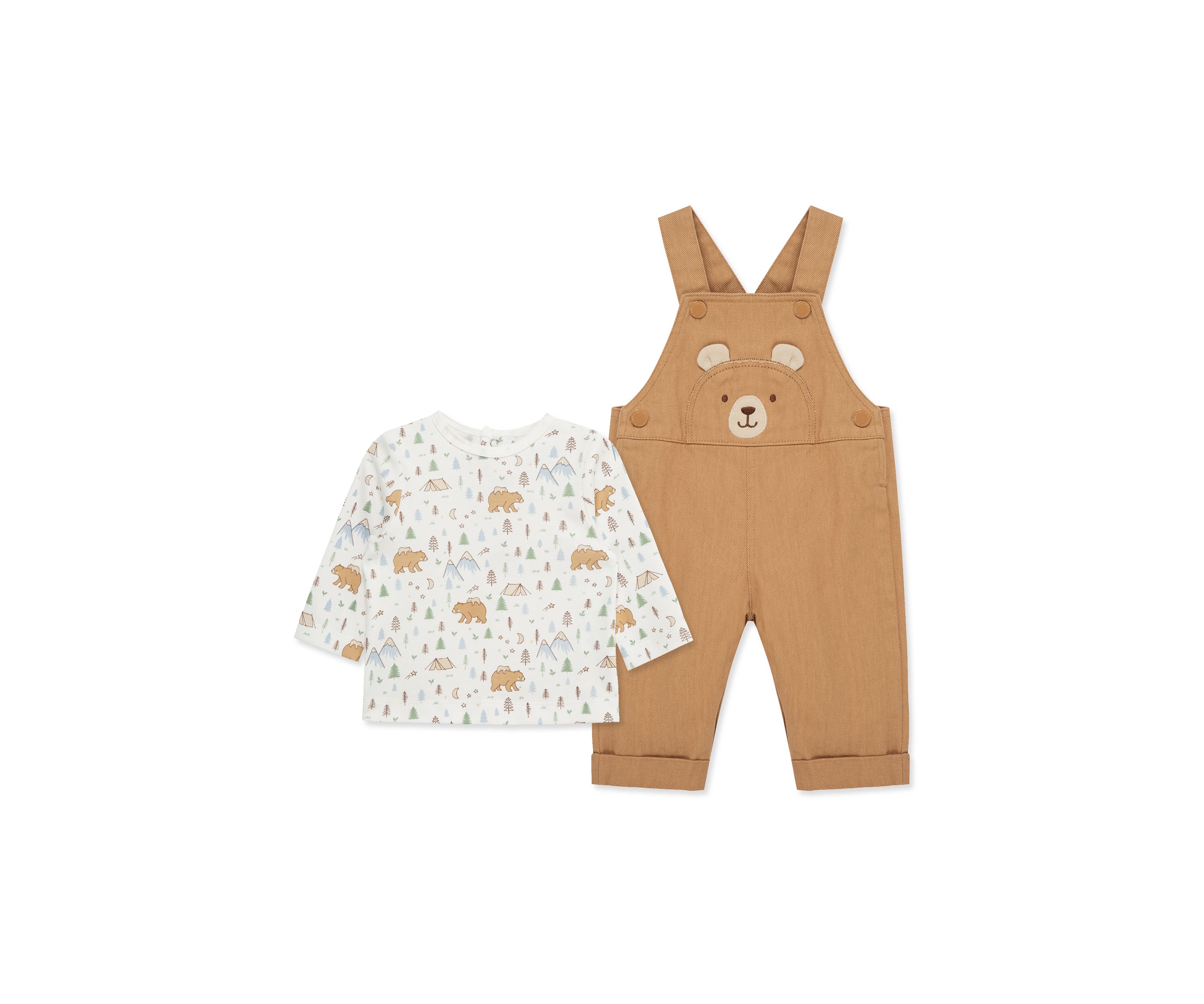 Baby Boys Bear Overall Set