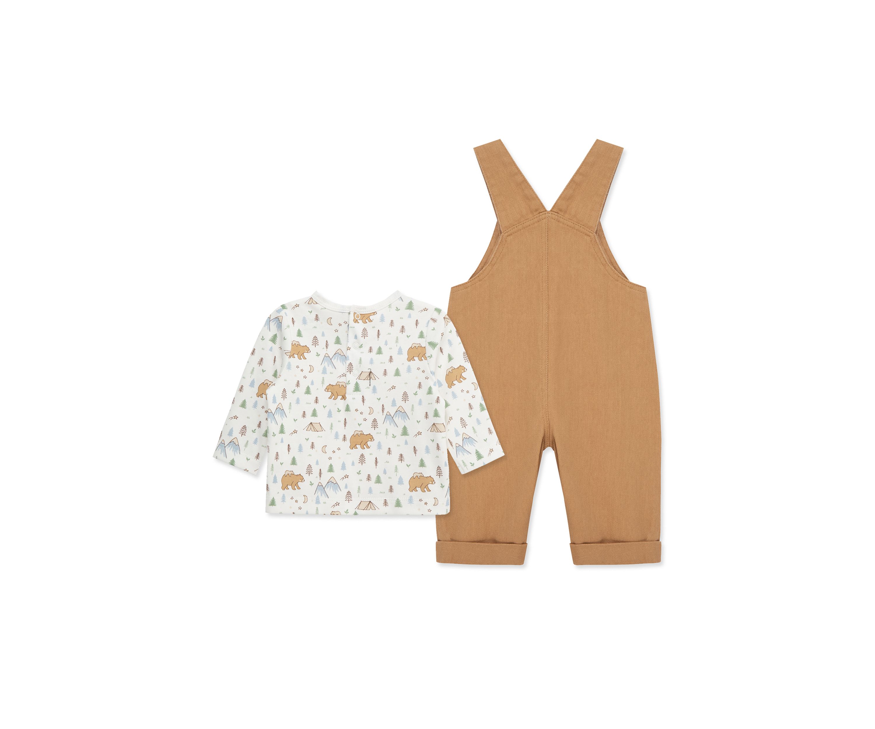 Baby Boys Bear Overall Set