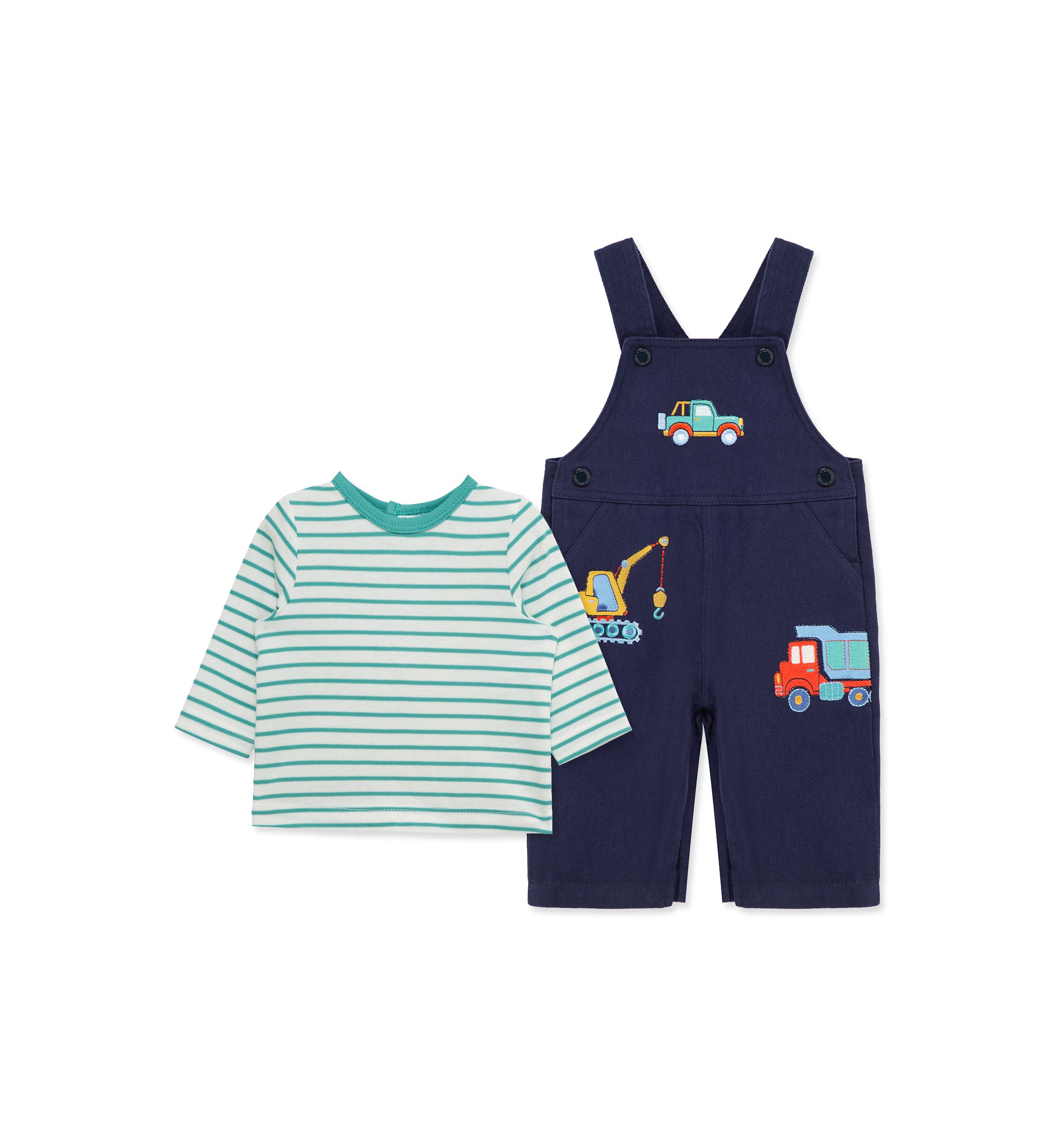 Baby Boys Trucks Overall Set