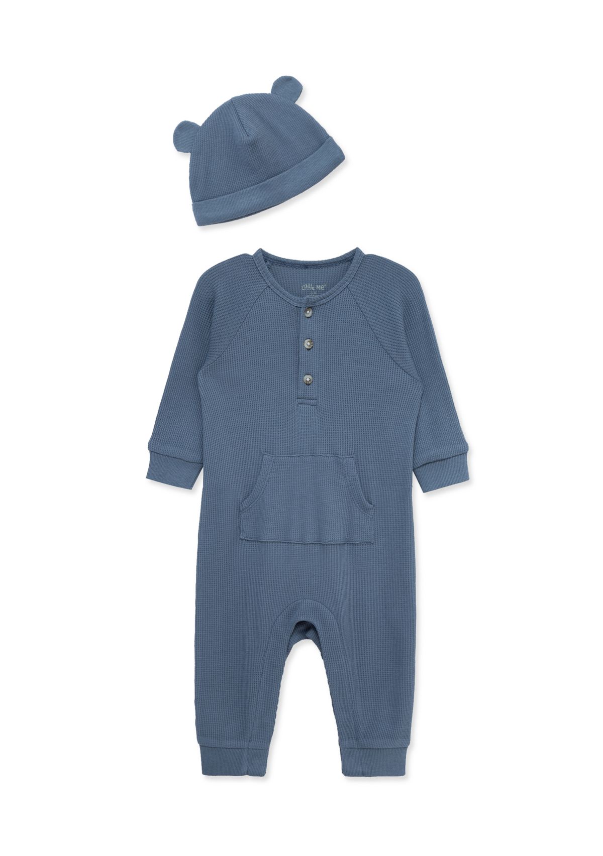 Baby Boys Dark Blue Coverall with Hat