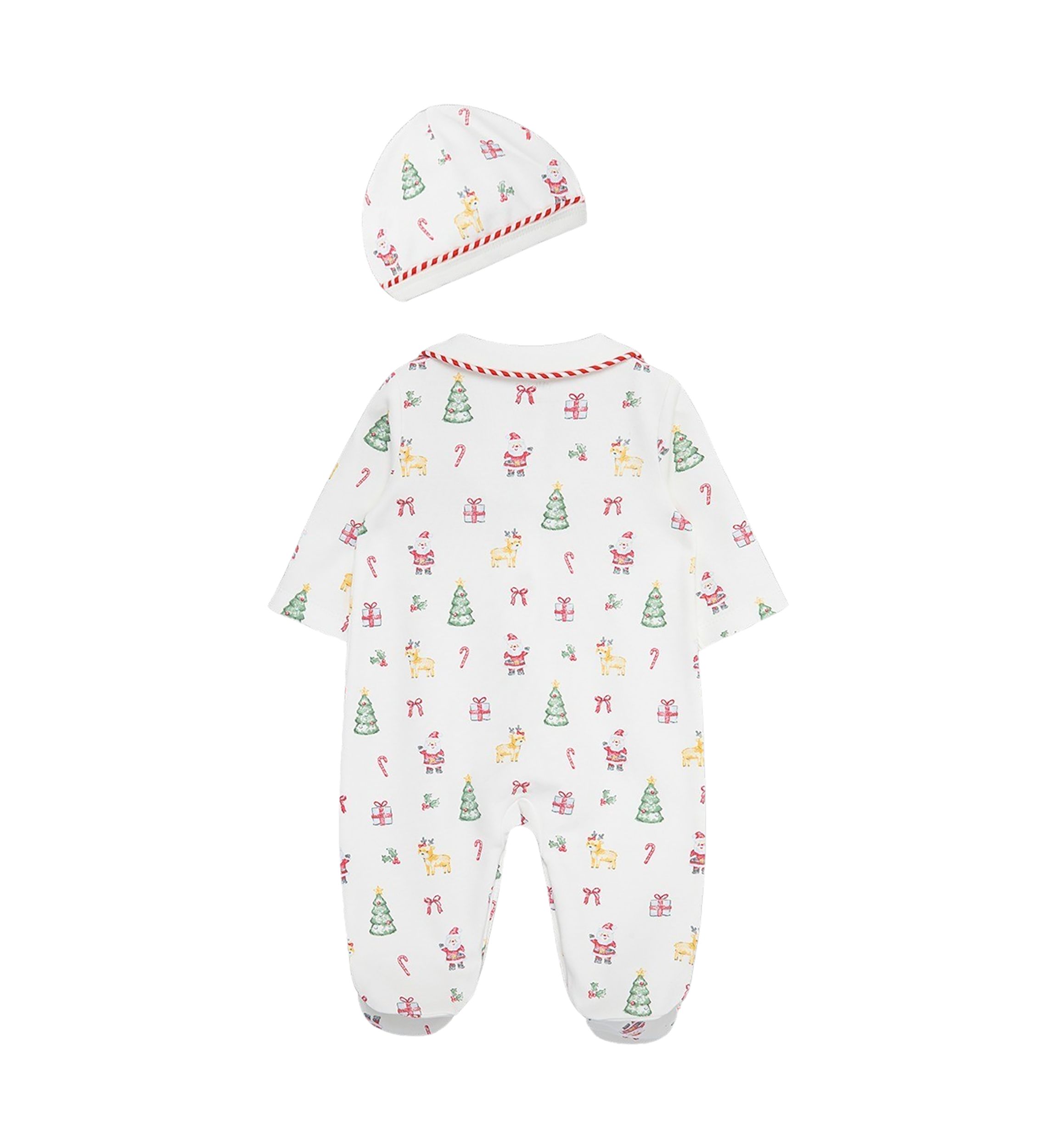 Baby Boys Christmas Printed Footie Pajamas with Hat