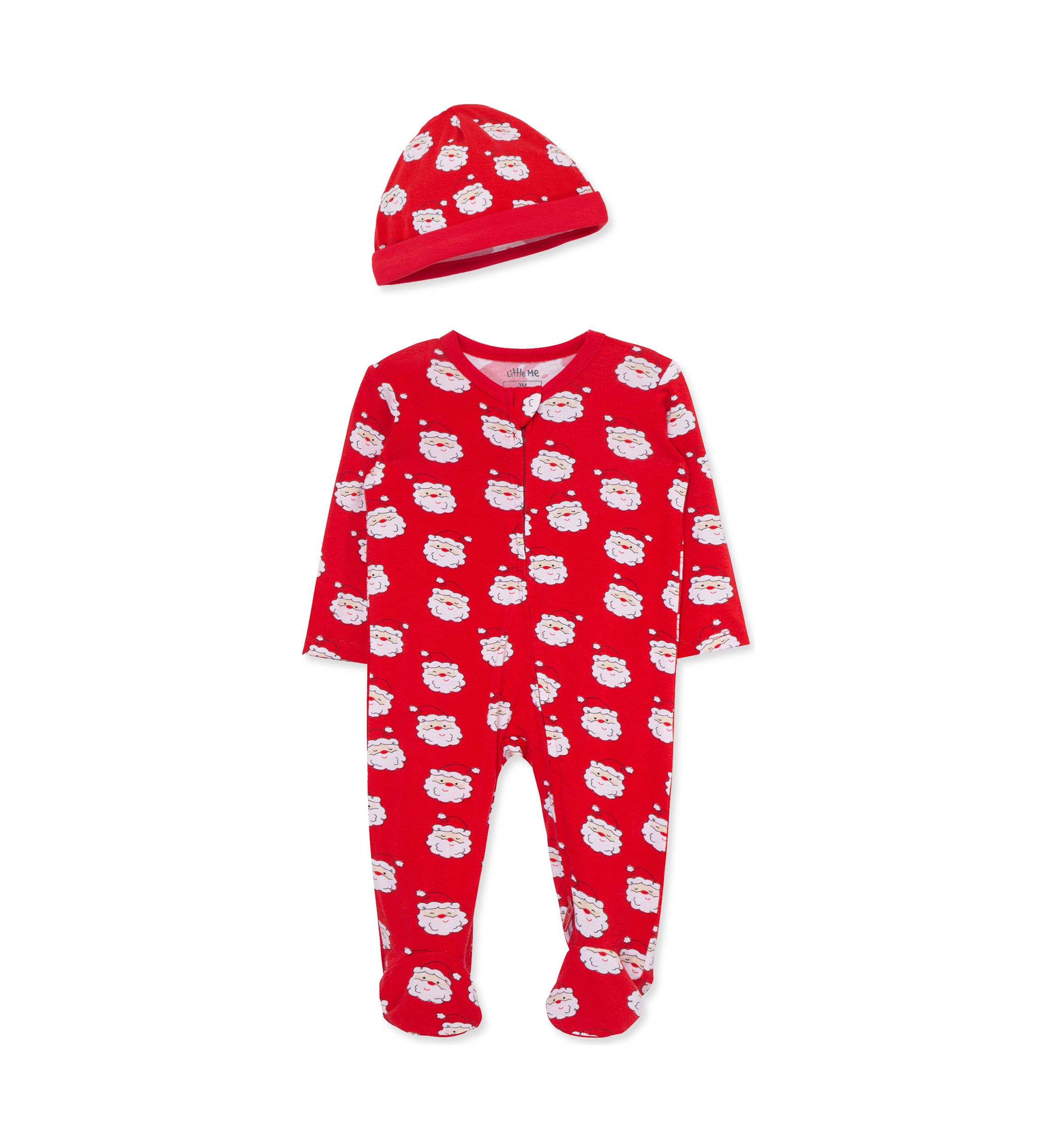Baby Boys Santa Footie with Hat