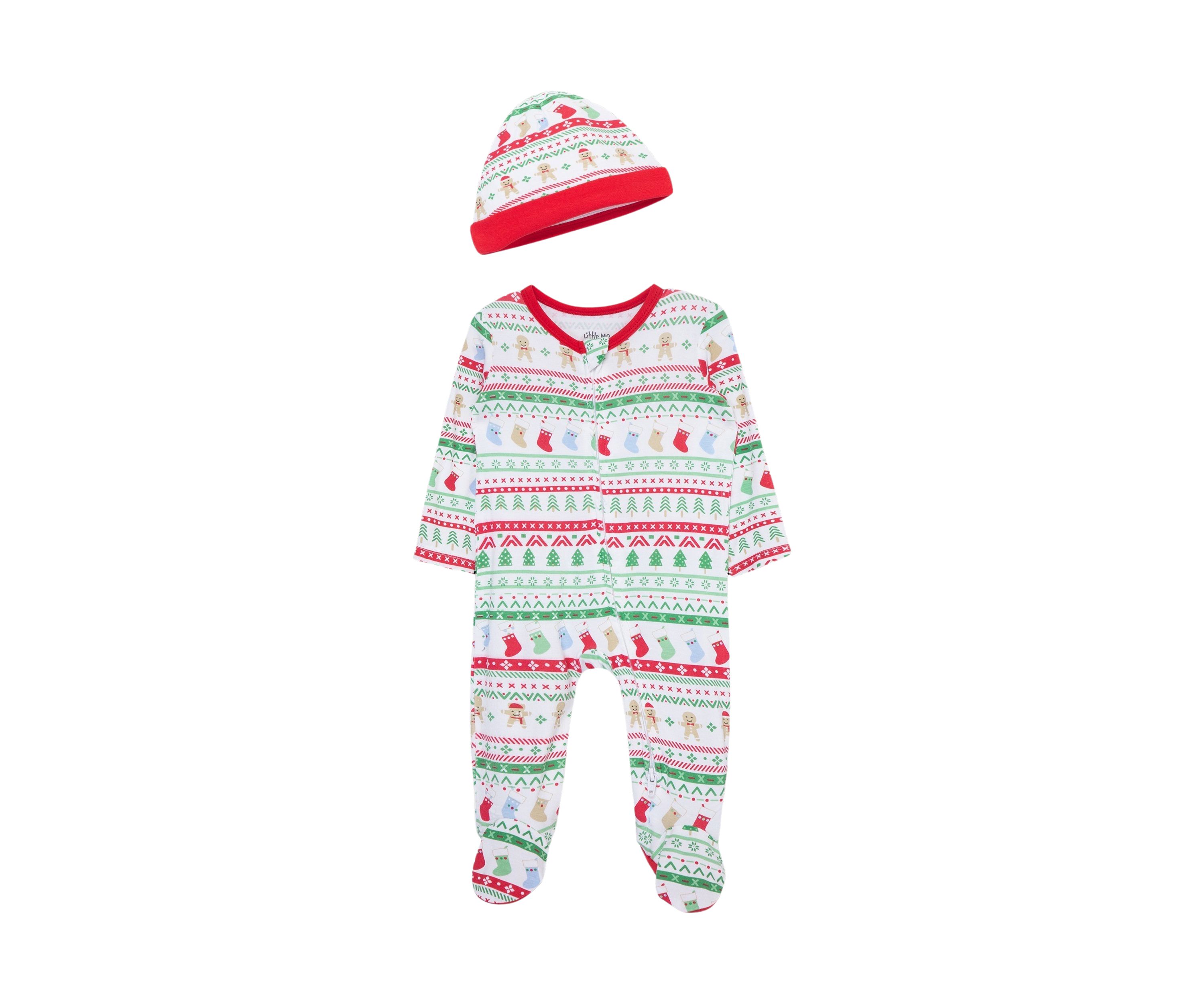 Baby Boys Fair Isle Footie Pajamas with Hat