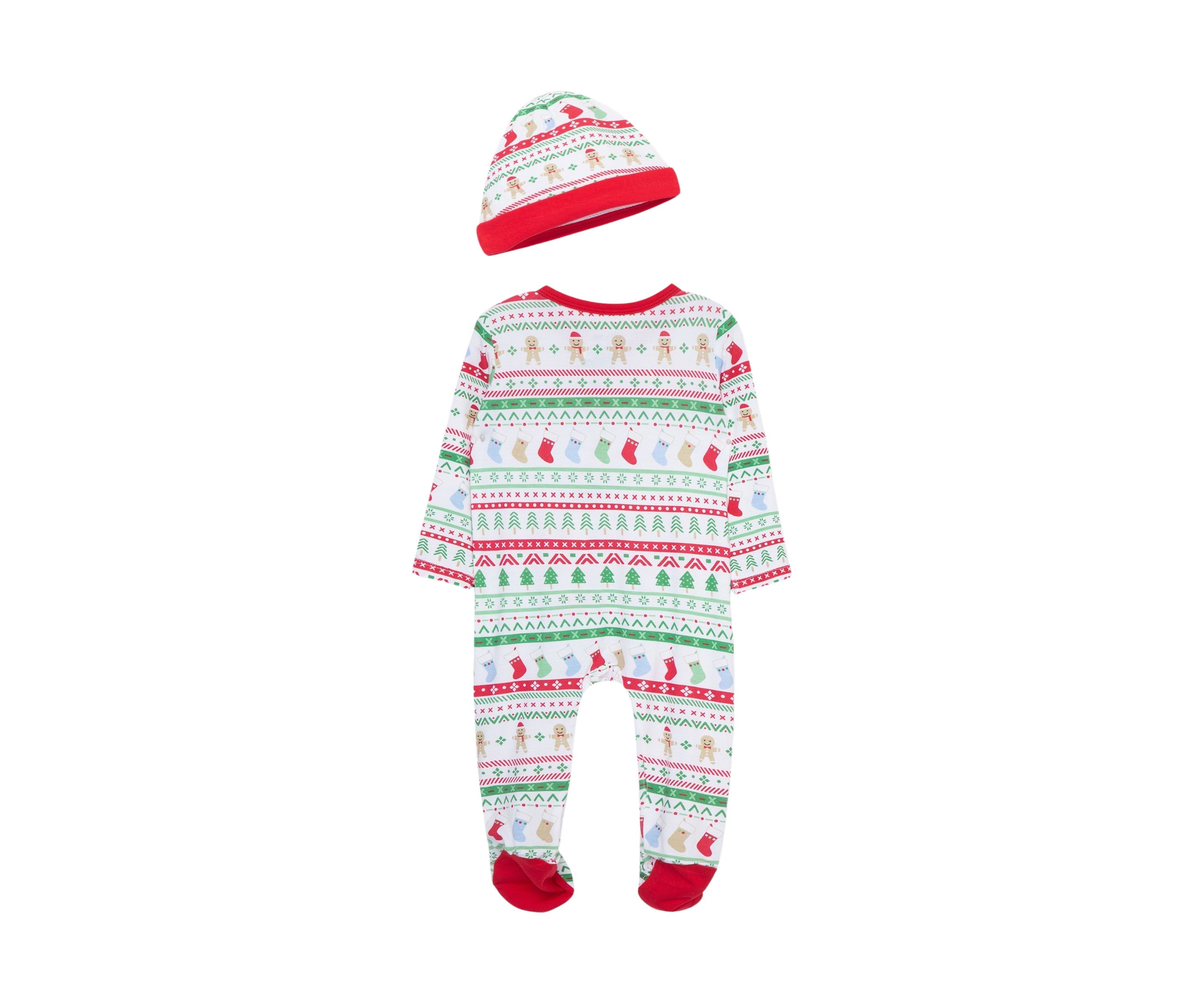 Baby Boys Fair Isle Footie Pajamas with Hat