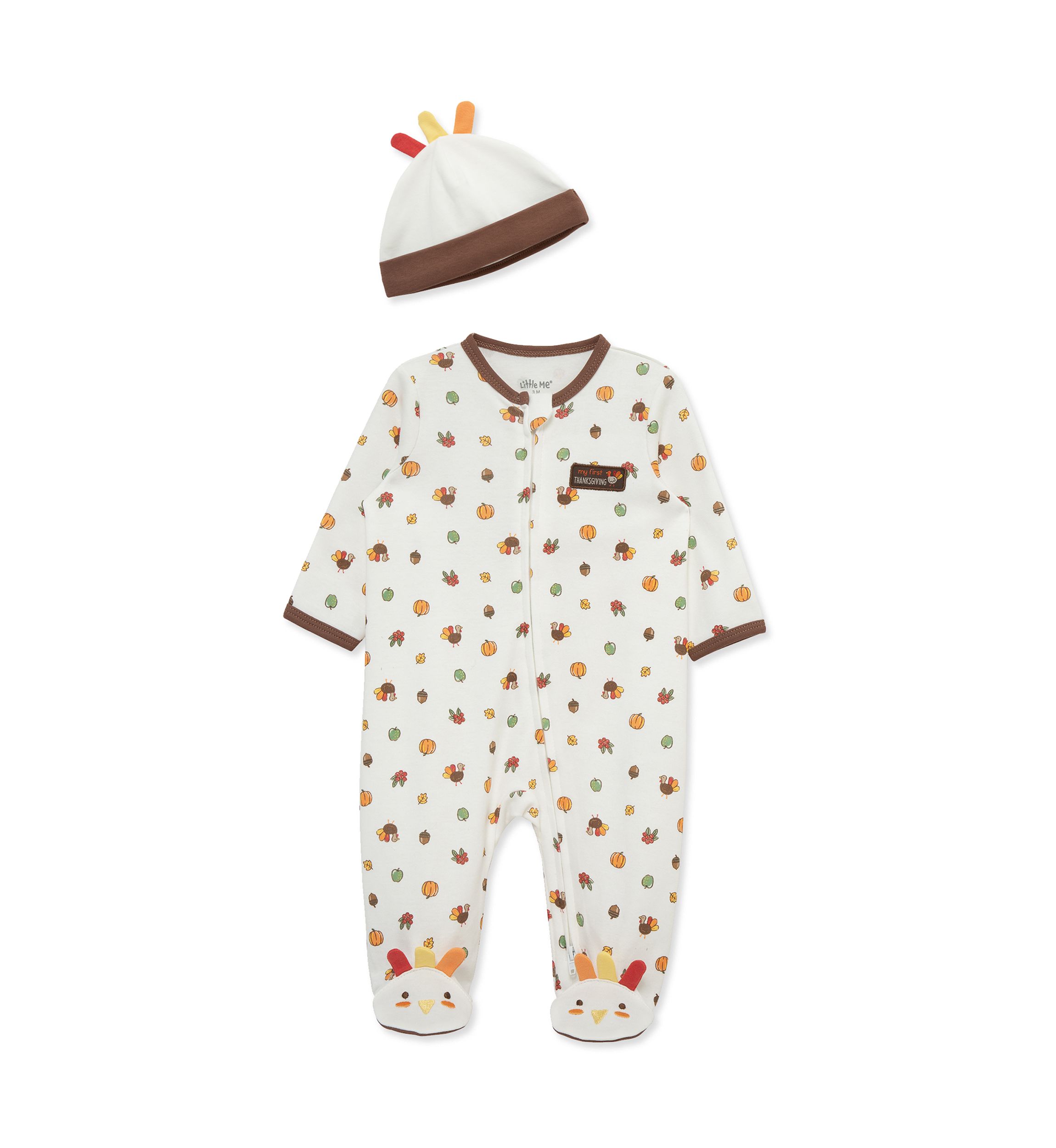 Baby Boys Turkey Footie with Hat