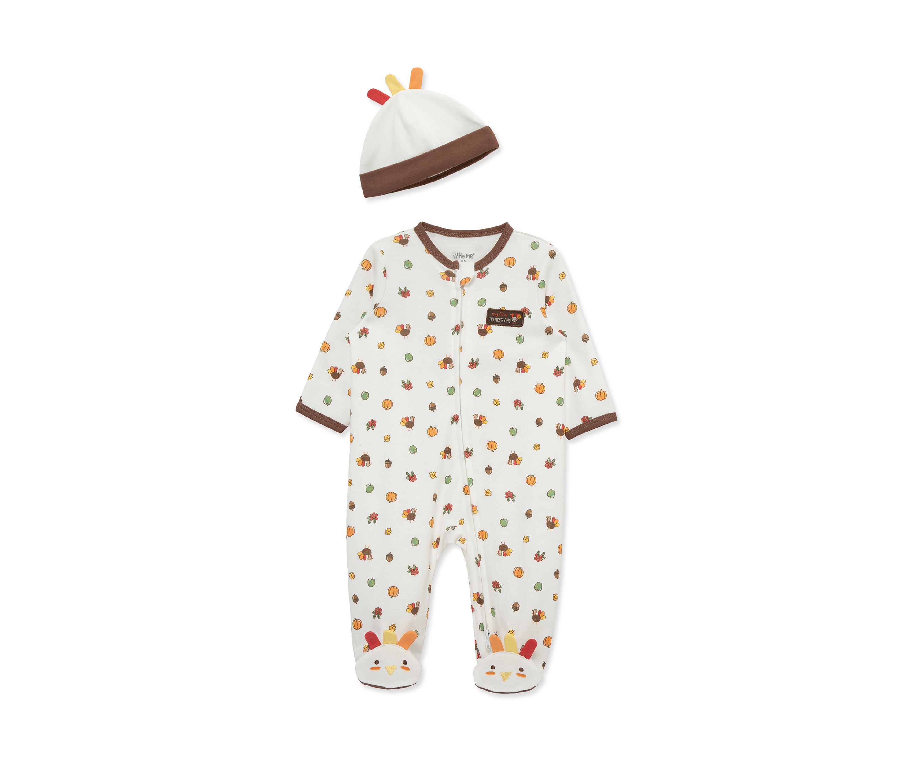 Baby Boys Turkey Footie with Hat