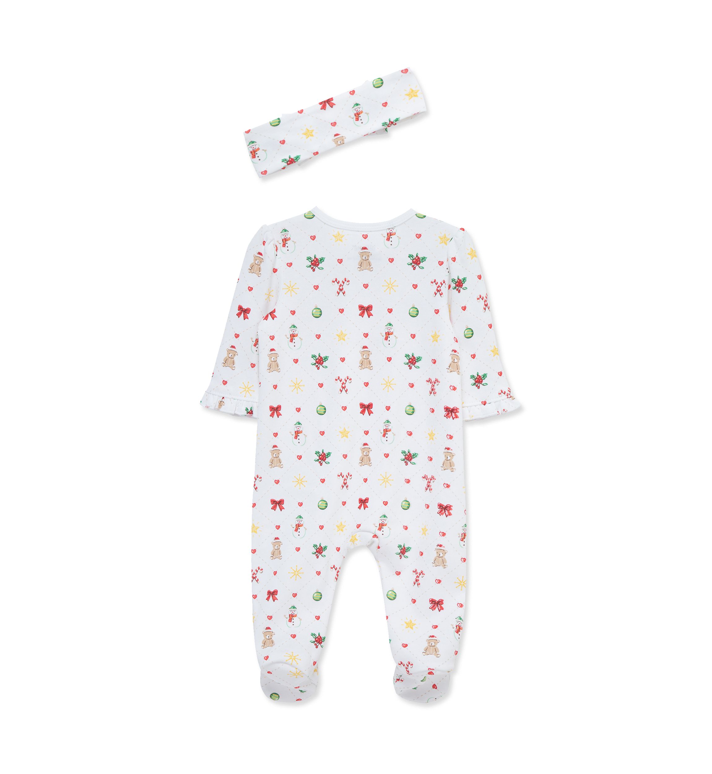 Baby Girls Festive Footie Pajamas with Headband