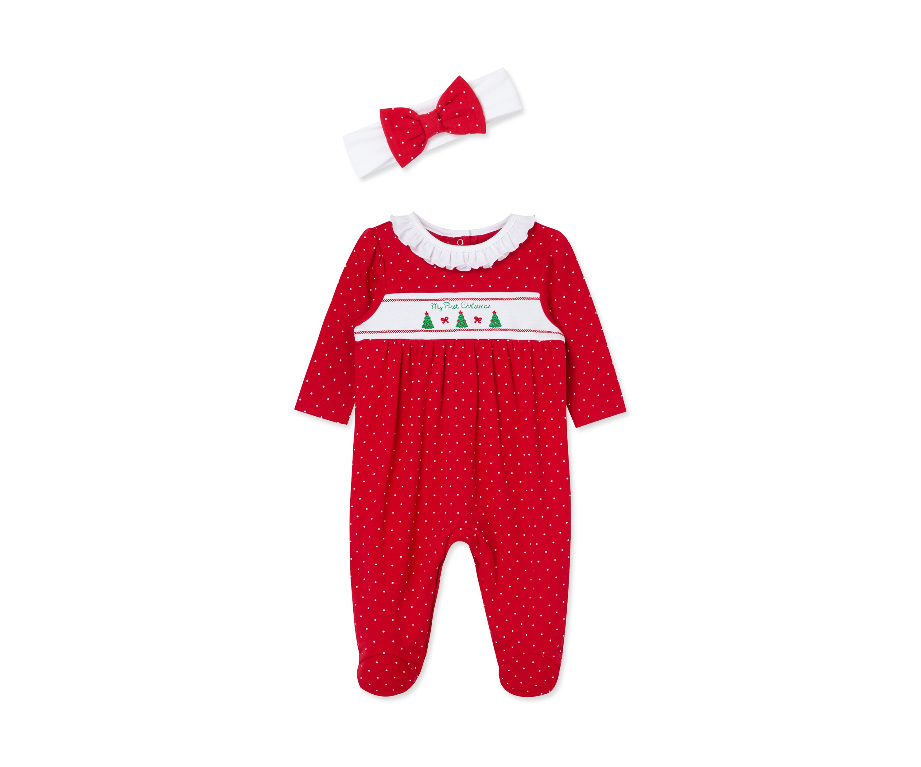 Baby Girls Dainty Trees Footie Pajamas with Headband