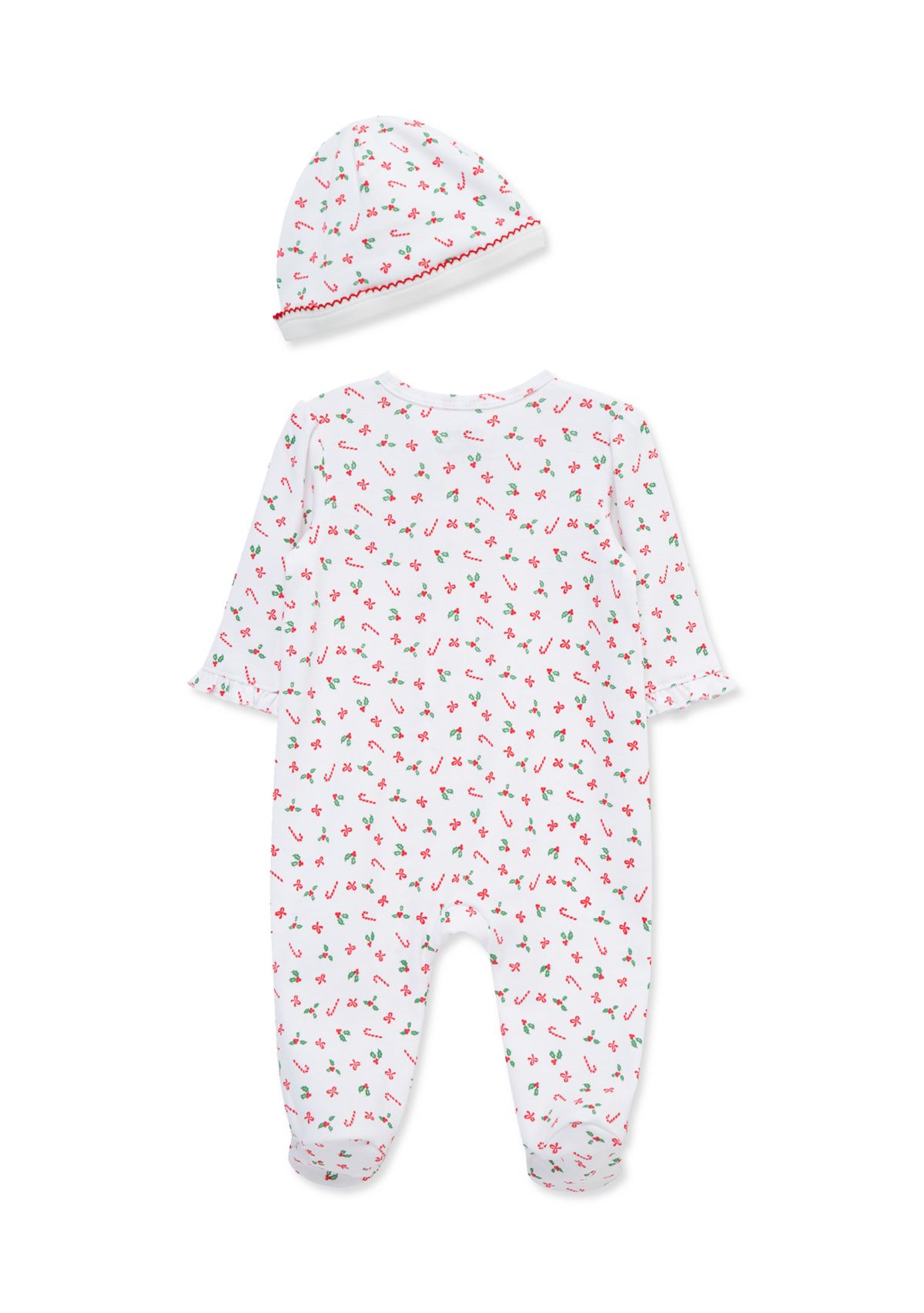 Baby Girls Candy Cane Footie Pajamas with Hat