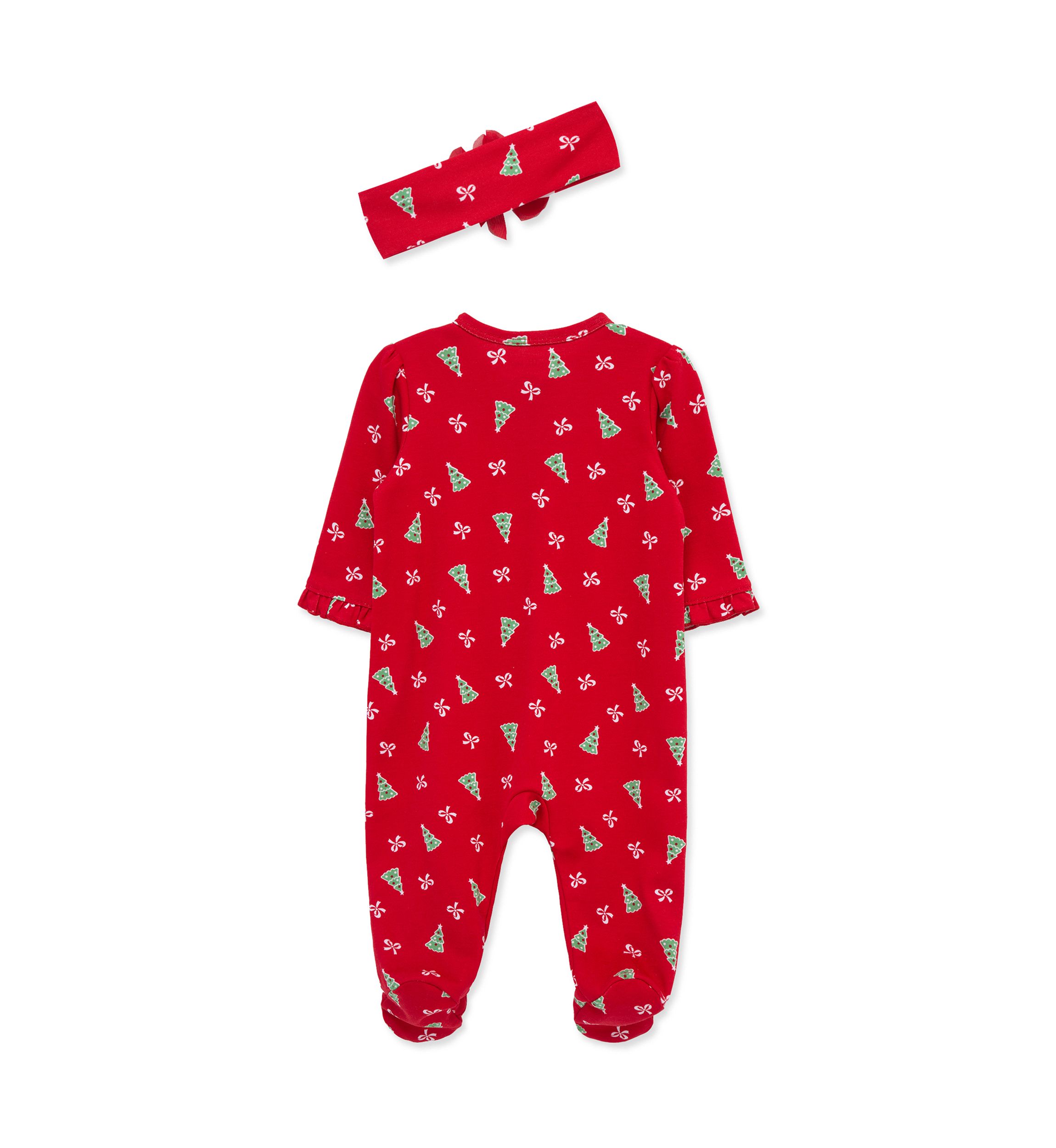 Baby Girls Pretty Trees Footie with Headband