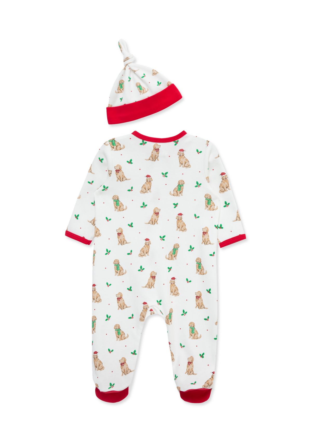 Baby Boys Festive Pups Footie Pajamas with Hat