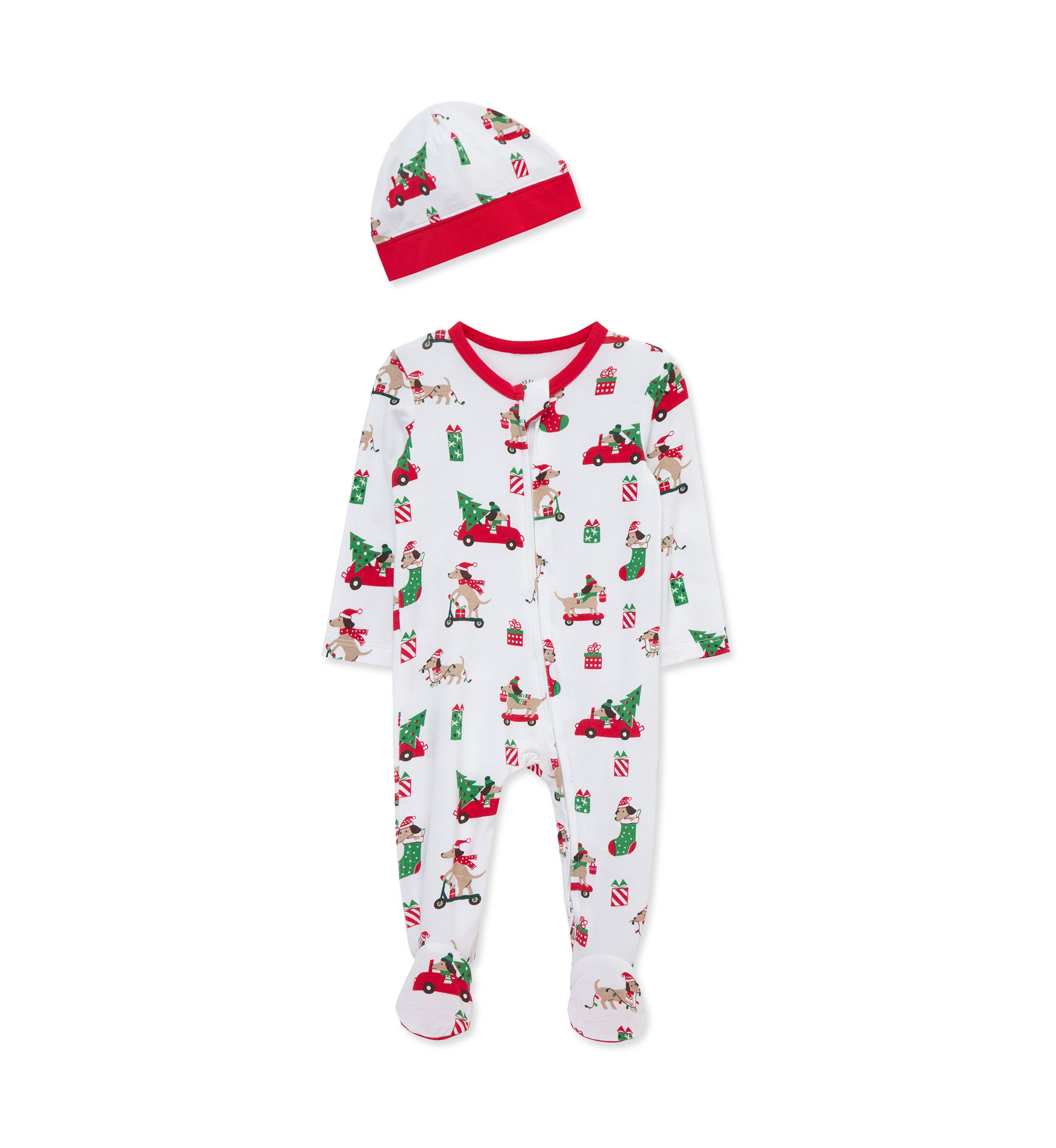 Baby Boys Puppies Footie with Hat