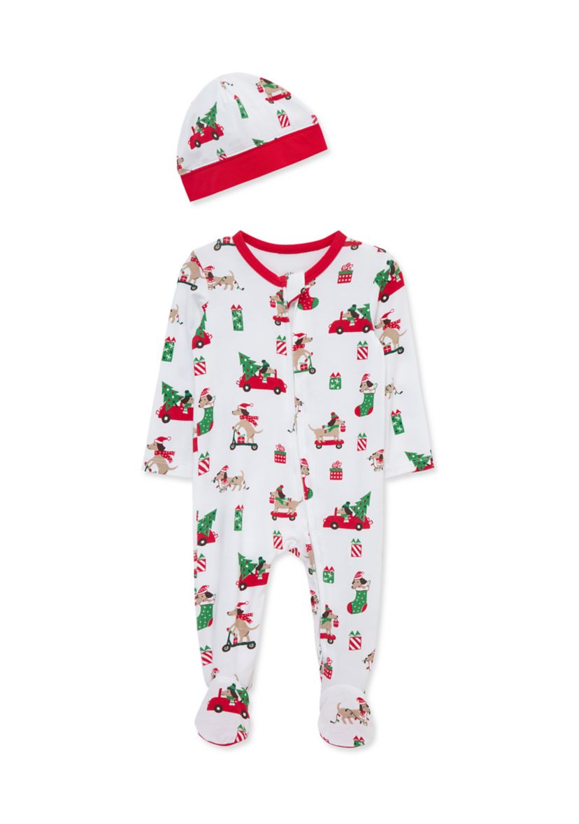 Baby Boys Puppies Footie with Hat
