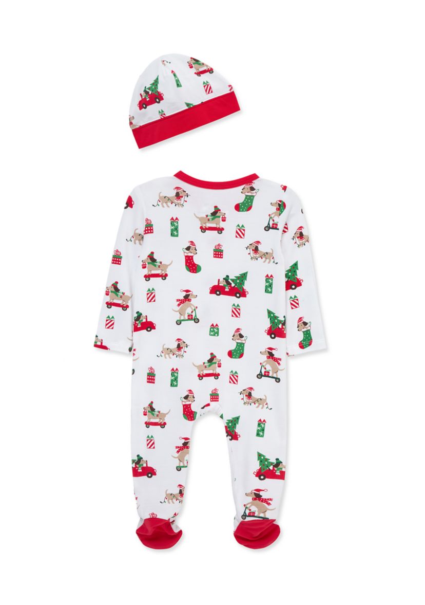 Baby Boys Puppies Footie with Hat