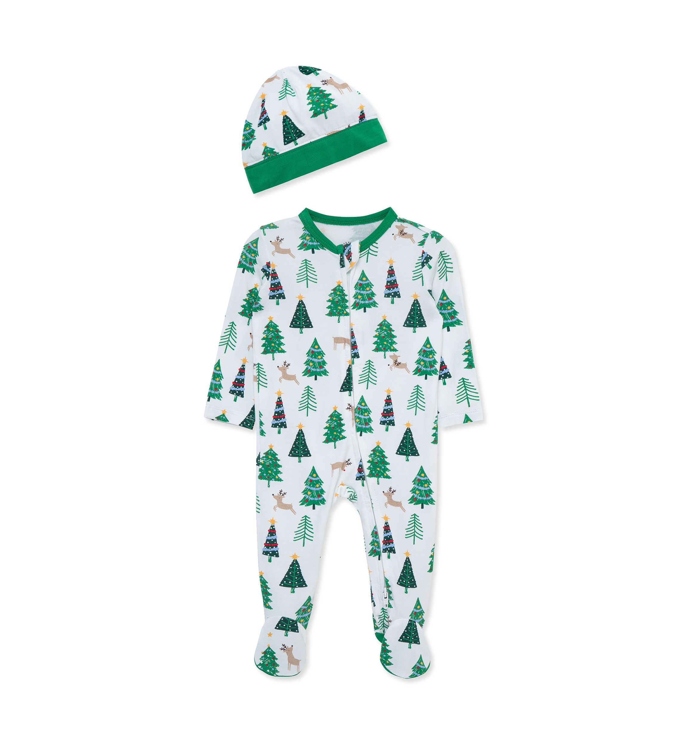 Baby Boys Trees Footie with Hat