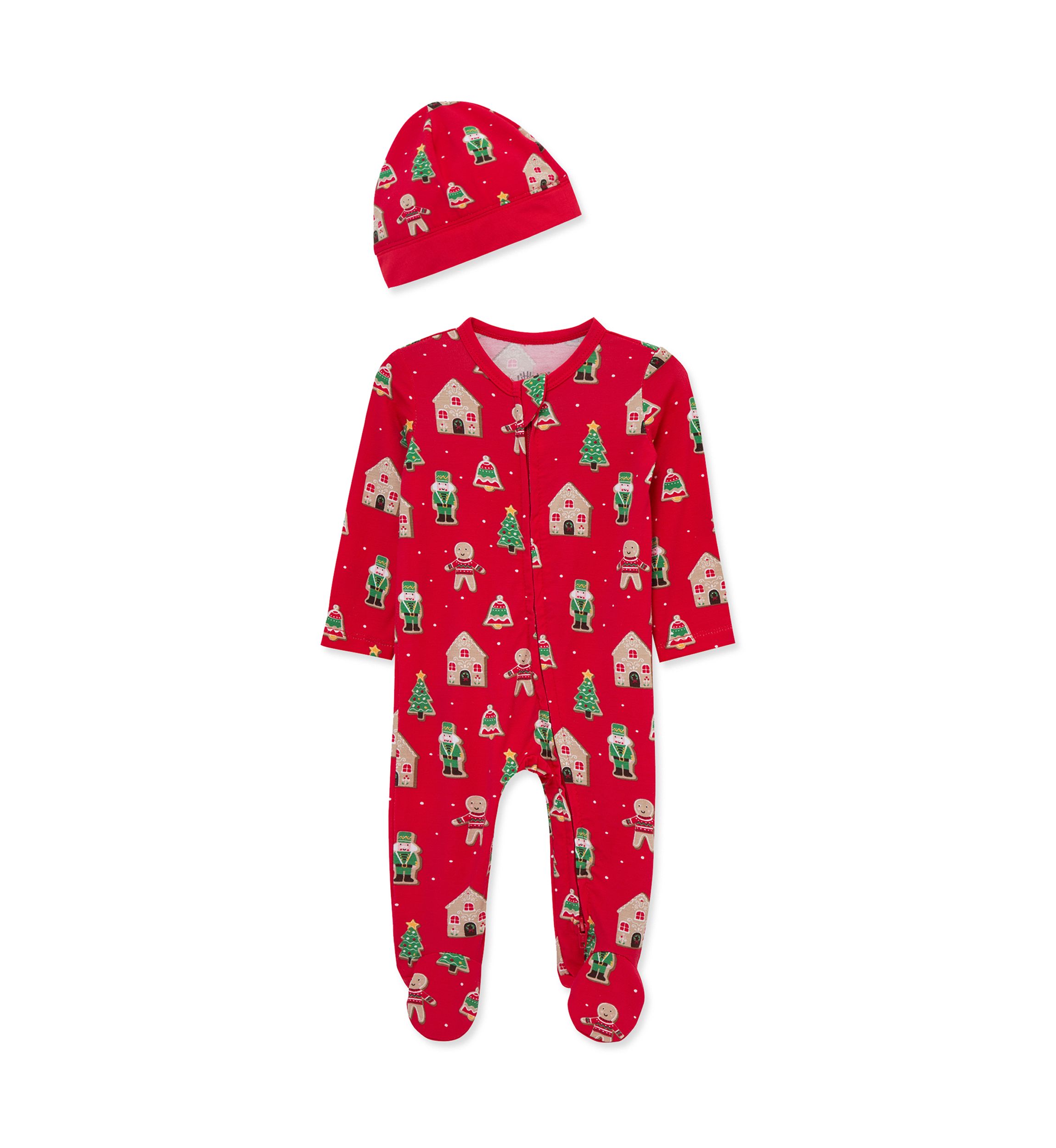 Baby Boys Gingerbread Footie Pajamas with Hat
