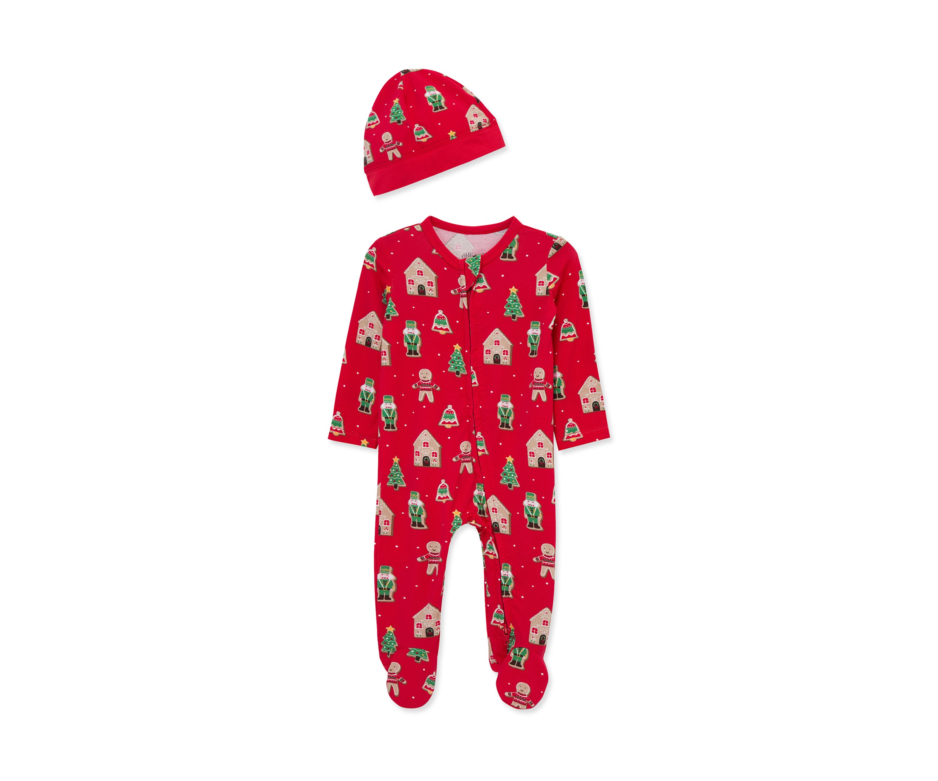 Baby Boys Gingerbread Footie Pajamas with Hat