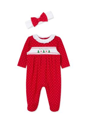 Little Me Baby Girls Dainty Trees Bodysuit with Headband