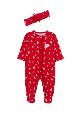 Little Me Baby Girls Pretty Trees Bodysuit with Headband Set