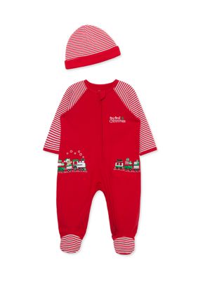 Little Me Baby Boys Train Bodysuit with Hat