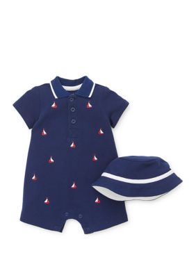 Little Me Baby Boys Sailboat Romper and Hat Set | belk