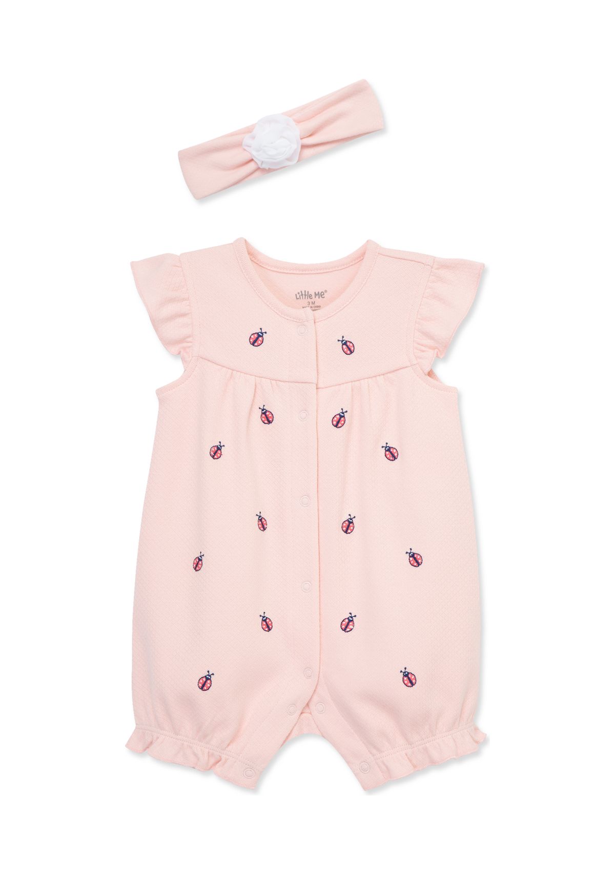 Baby Girls Ladybug Romper with Headband