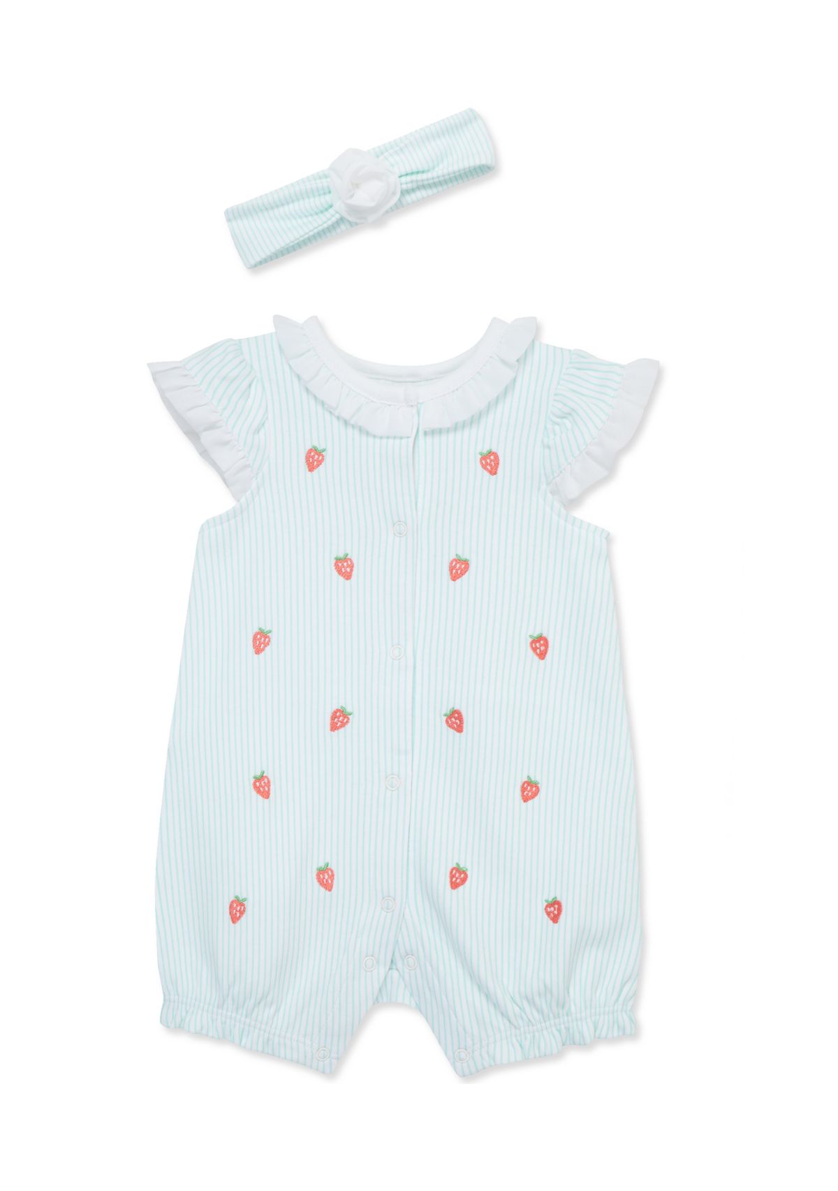 Baby Girls Strawberry Romper with Headband