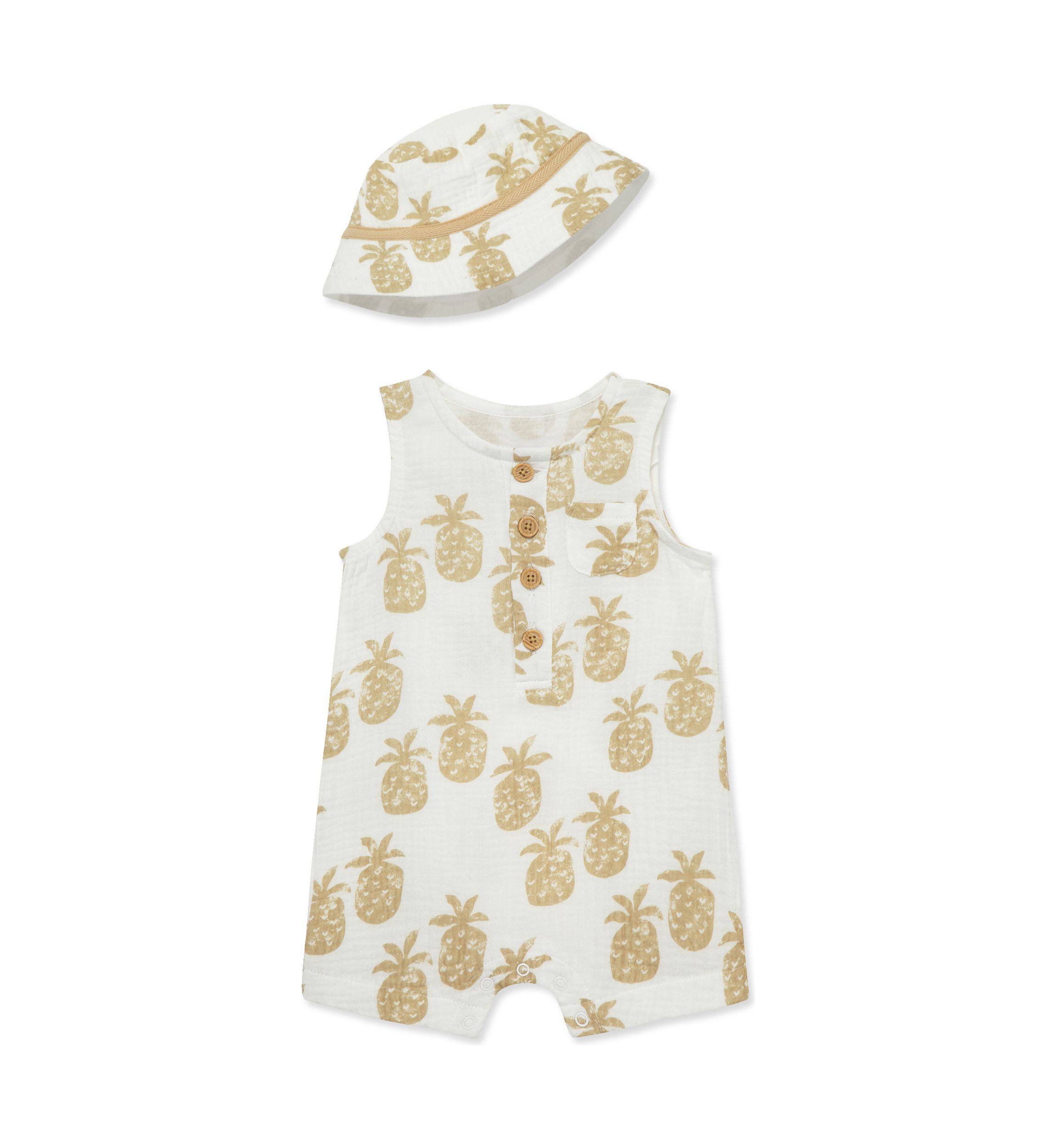 Baby Boys Pineapple Romper with Hat