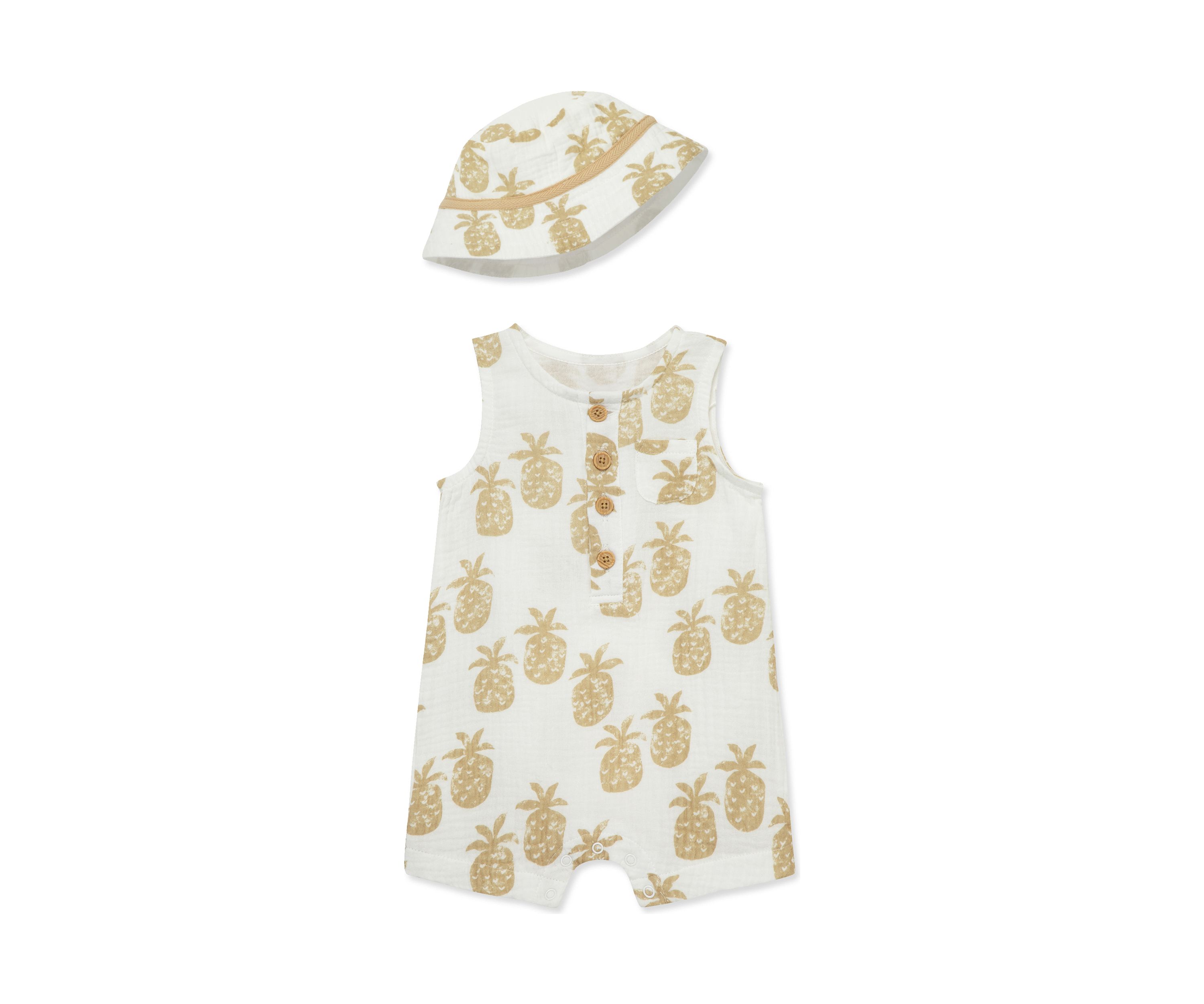 Baby Boys Pineapple Romper with Hat